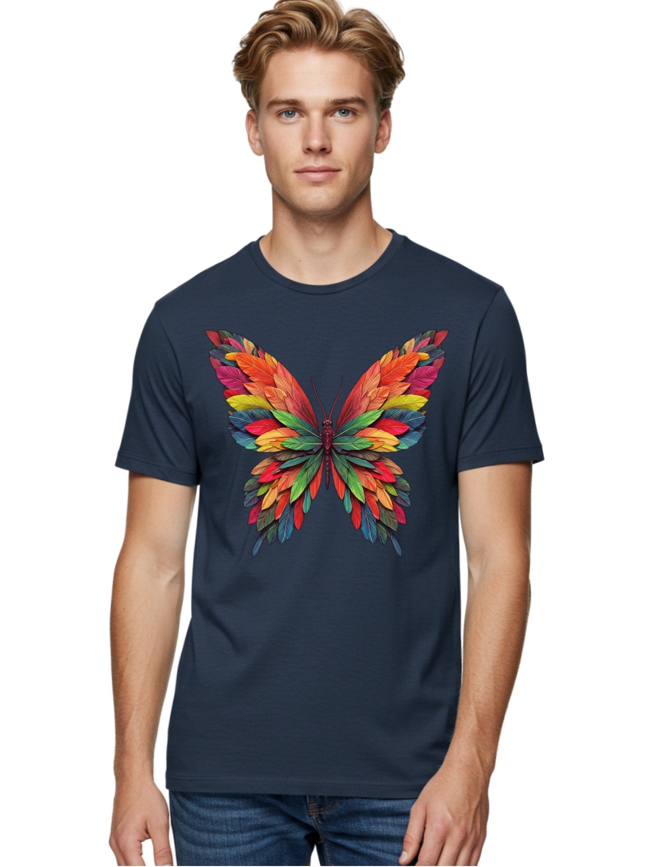 Colorful-Butterfly Men'S Graphic Tee, 100% Cotton, Comfortable Casual Summer Wear, Machine Washable, Vintage Camera, Old Camera, Antique Camera, Black Camera, Classic Photography, Photography Equipment, Nostalgic Device, Film Camera, Bam096 17