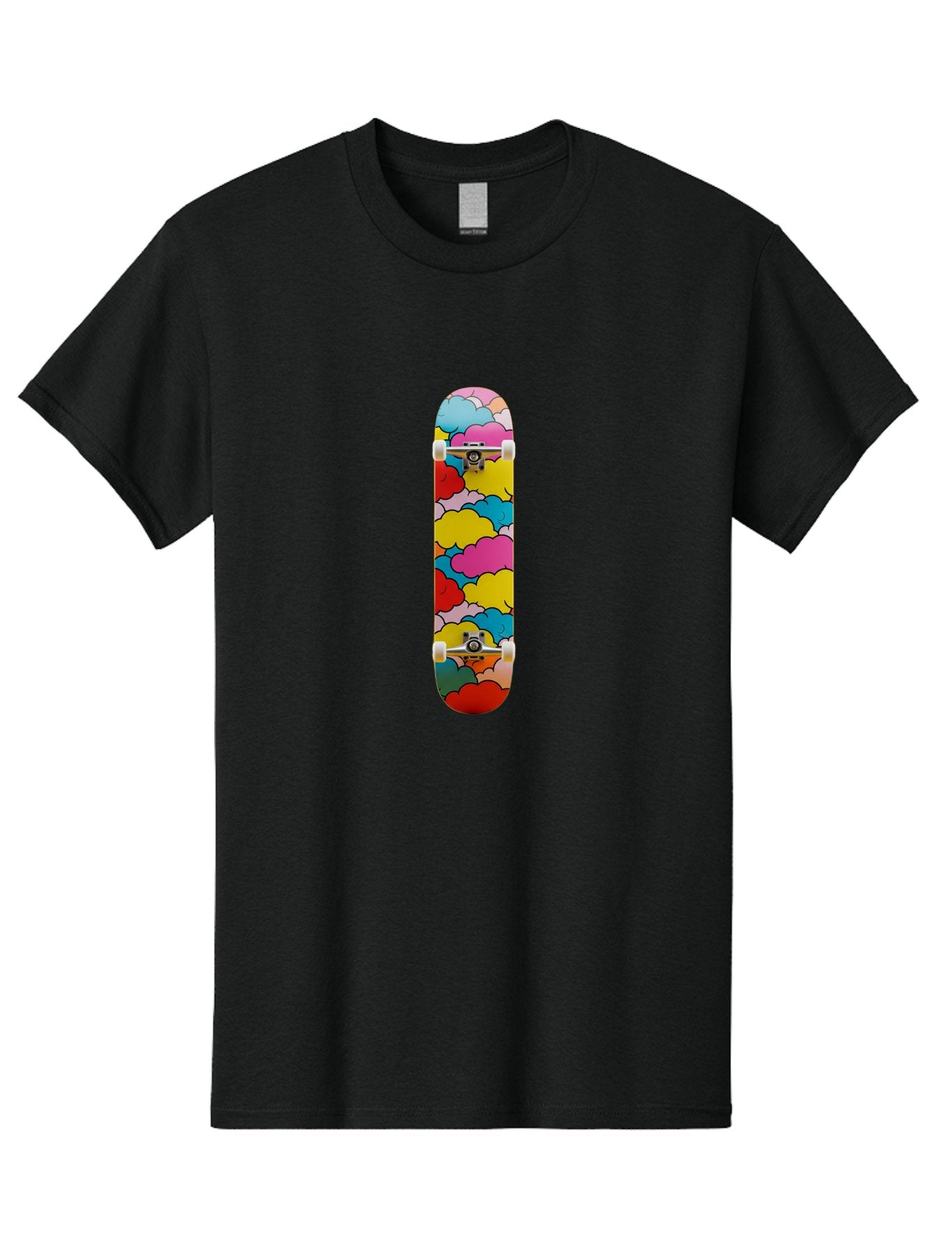 Colorful-Clouds-Skateboard Men'S Graphic Tee, 100% Cotton, Comfortable Casual Summer Wear, Machine Washable, Vintage Camera, Old Camera, Antique Camera, Black Camera, Classic Photography, Photography Equipment, Nostalgic Device, Film Camera, Bam097 15
