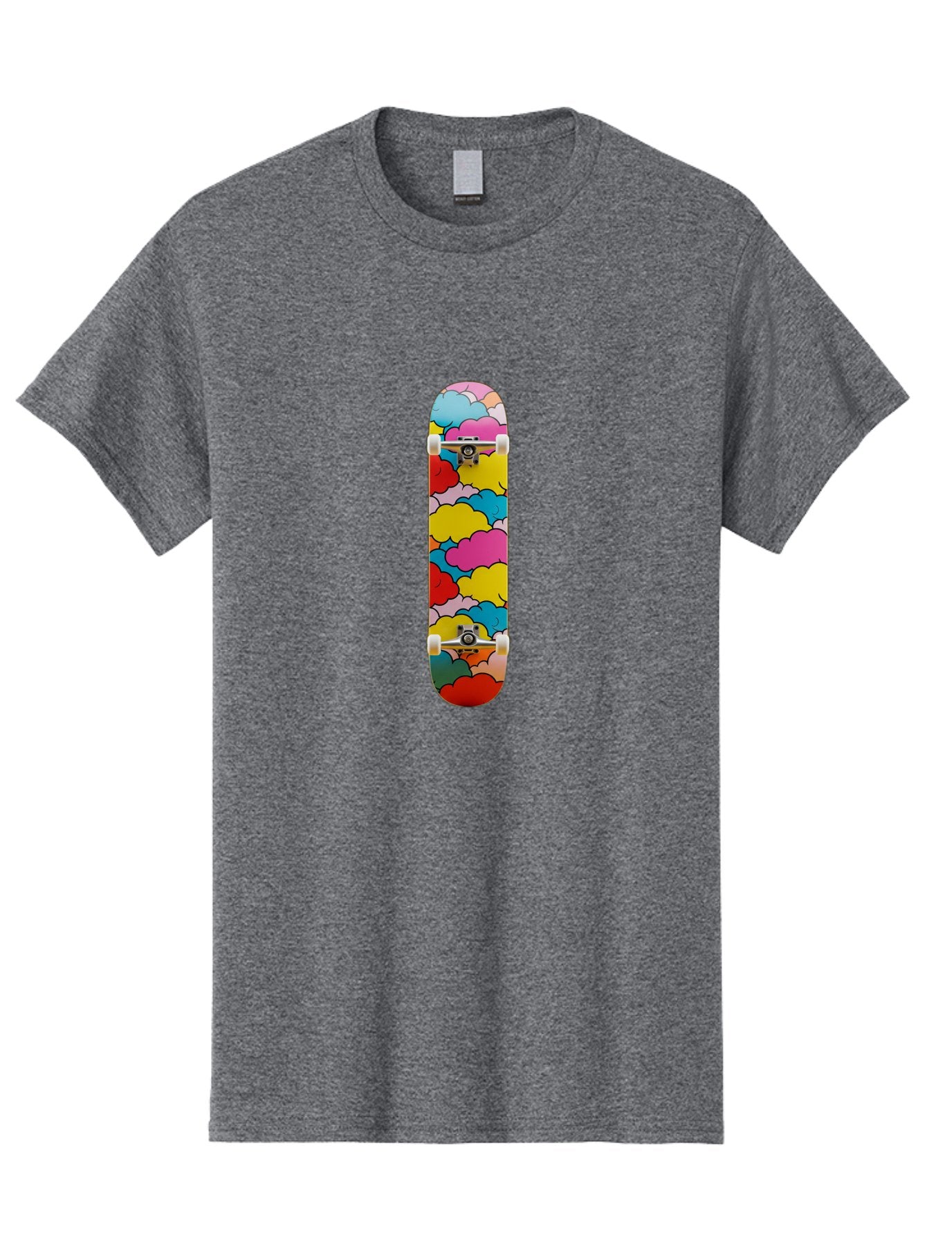 Colorful-Clouds-Skateboard Men'S Graphic Tee, 100% Cotton, Comfortable Casual Summer Wear, Machine Washable, Vintage Camera, Old Camera, Antique Camera, Black Camera, Classic Photography, Photography Equipment, Nostalgic Device, Film Camera, Bam097