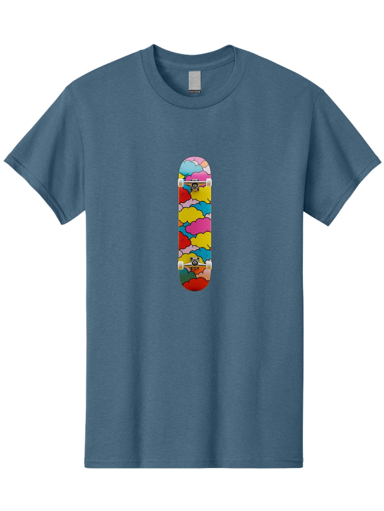 Colorful-Clouds-Skateboard Men'S Graphic Tee, 100% Cotton, Comfortable Casual Summer Wear, Machine Washable, Vintage Camera, Old Camera, Antique Camera, Black Camera, Classic Photography, Photography Equipment, Nostalgic Device, Film Camera, Bam097