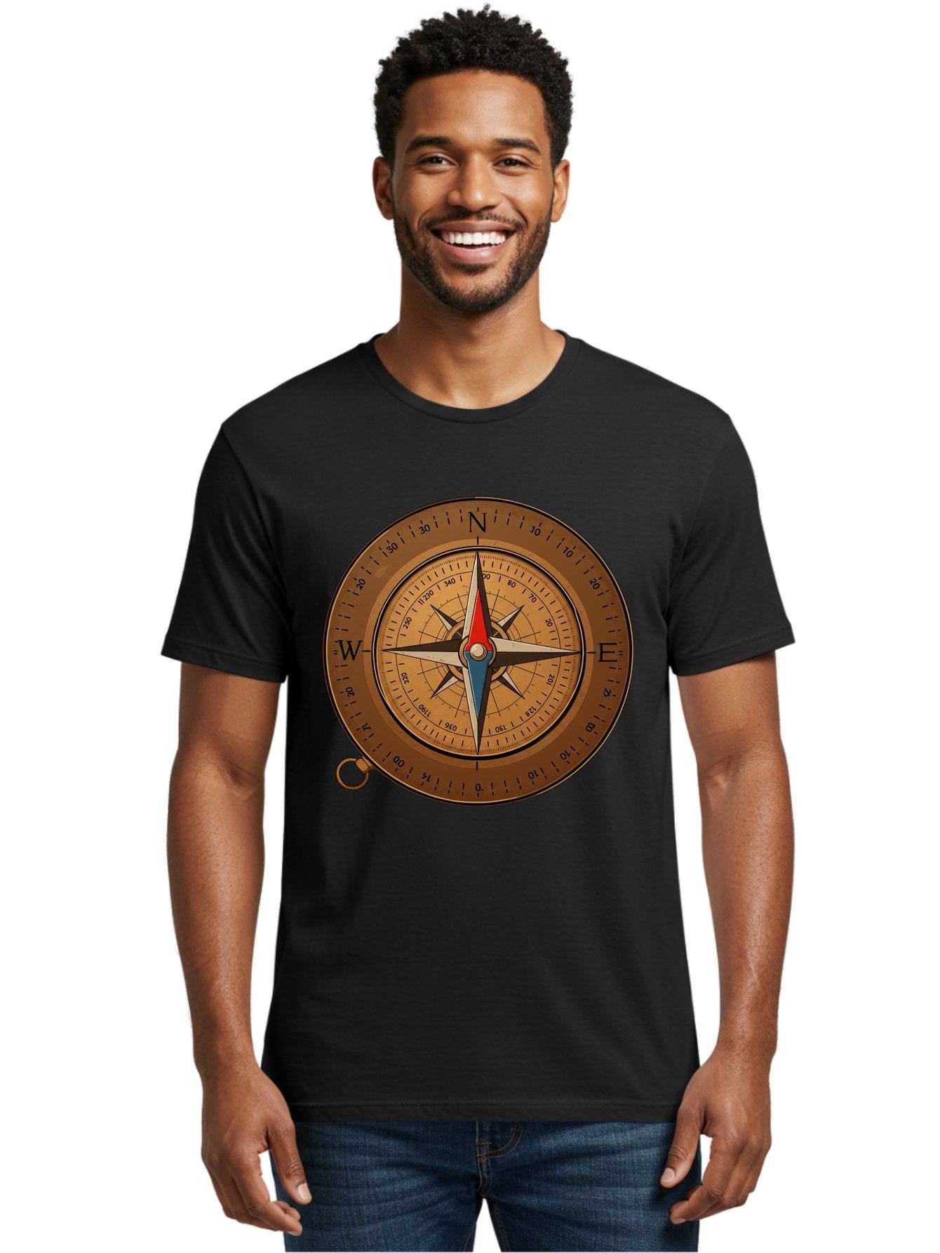 Compass Men'S Graphic Tee, 100% Cotton, Comfortable Casual Summer Wear, Machine Washable, Vintage Camera, Old Camera, Antique Camera, Black Camera, Classic Photography, Photography Equipment, Nostalgic Device, Film Camera, Camera Art Bam102 27