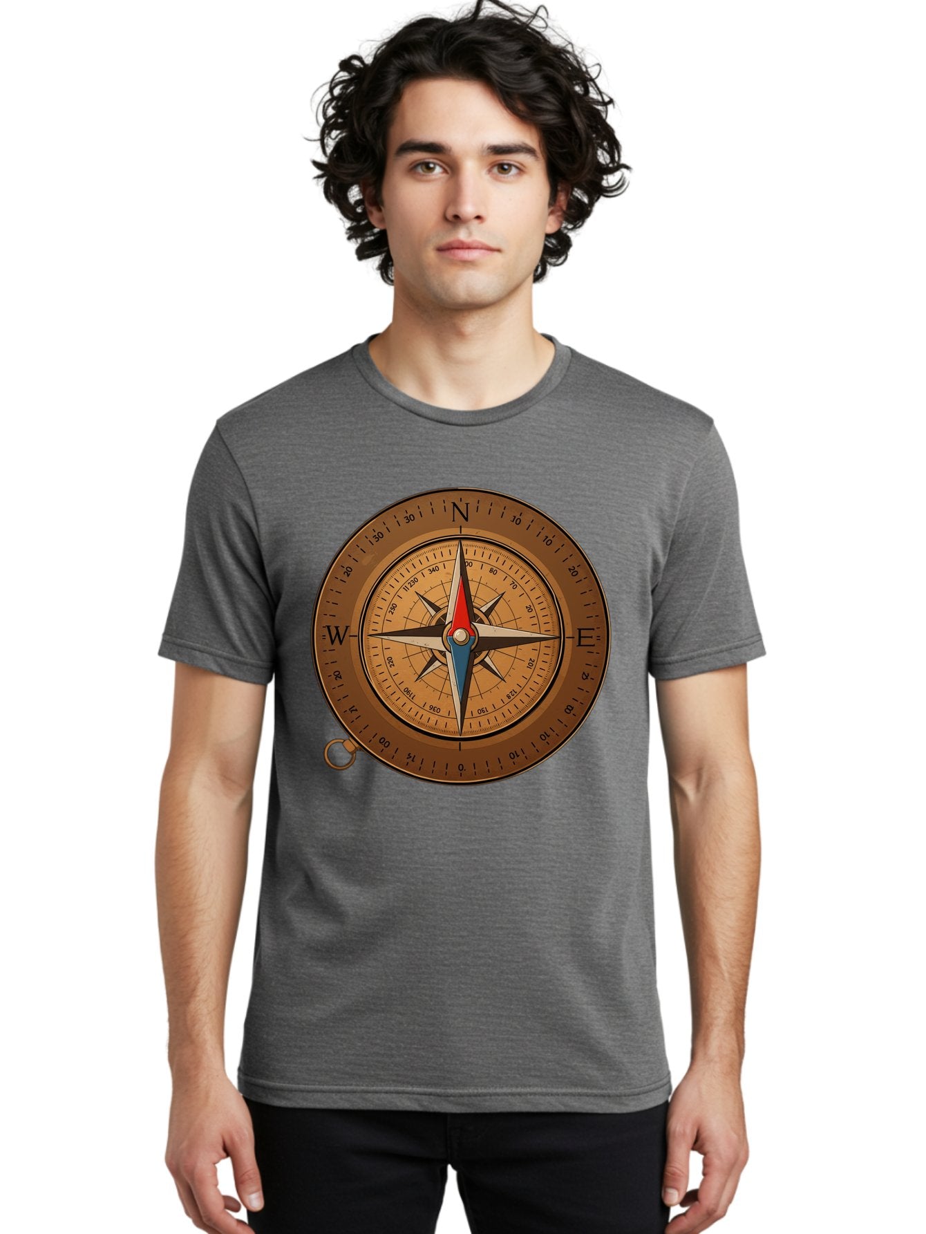 Compass Men'S Graphic Tee, 100% Cotton, Comfortable Casual Summer Wear, Machine Washable, Vintage Camera, Old Camera, Antique Camera, Black Camera, Classic Photography, Photography Equipment, Nostalgic Device, Film Camera, Camera Art Bam102 29