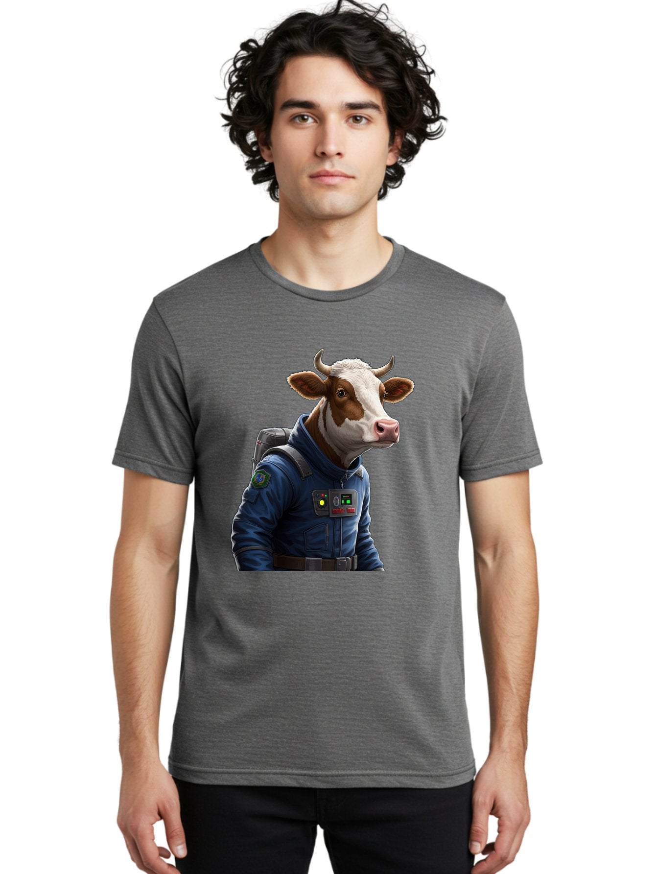 Cow-In-Space-Suit Men'S Graphic Tee, 100% Cotton, Comfortable Casual Summer Wear, Machine Washable, Vintage Camera, Old Camera, Antique Camera, Black Camera, Classic Photography, Photography Equipment, Nostalgic Device, Film Camera, Camera Art Bam117 28