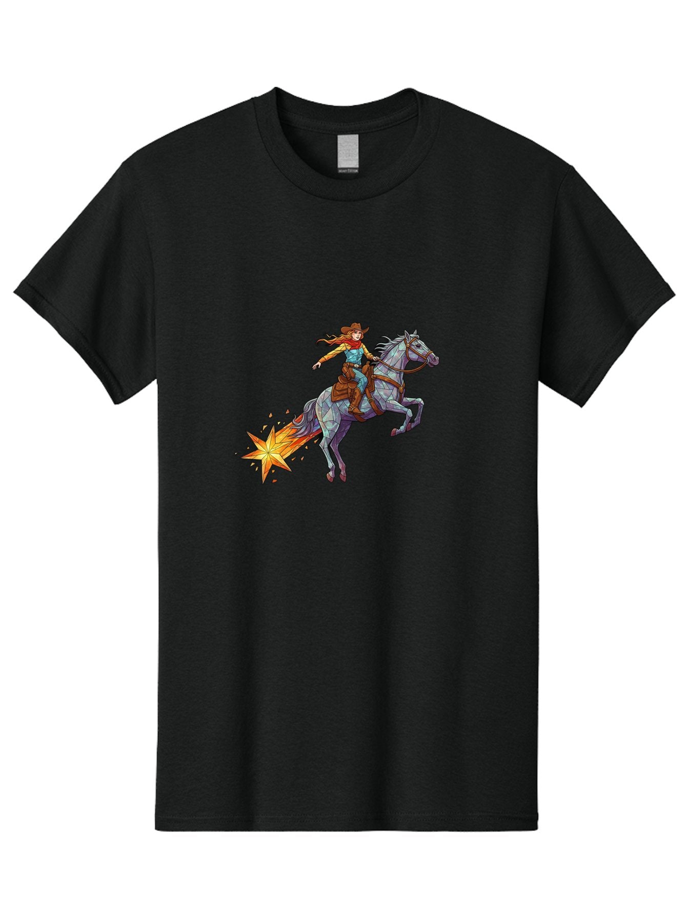Cowgirl-On-Polygonal-Horse Men'S Graphic Tee, 100% Cotton, Comfortable Casual Summer Wear, Machine Washable, Vintage Camera, Old Camera, Antique Camera, Black Camera, Classic Photography, Photography Equipment, Nostalgic Device, Film Camera, Bam119 15