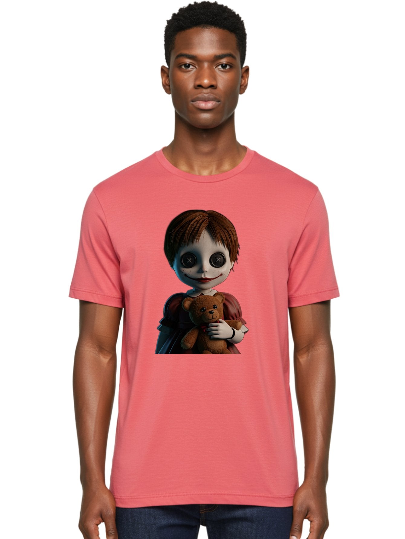 Creepy-Doll-1 Men'S Graphic Tee, 100% Cotton, Comfortable Casual Summer Wear, Machine Washable, Vintage Camera, Old Camera, Antique Camera, Black Camera, Classic Photography, Photography Equipment, Nostalgic Device, Film Camera, Camera Art Bam130 19