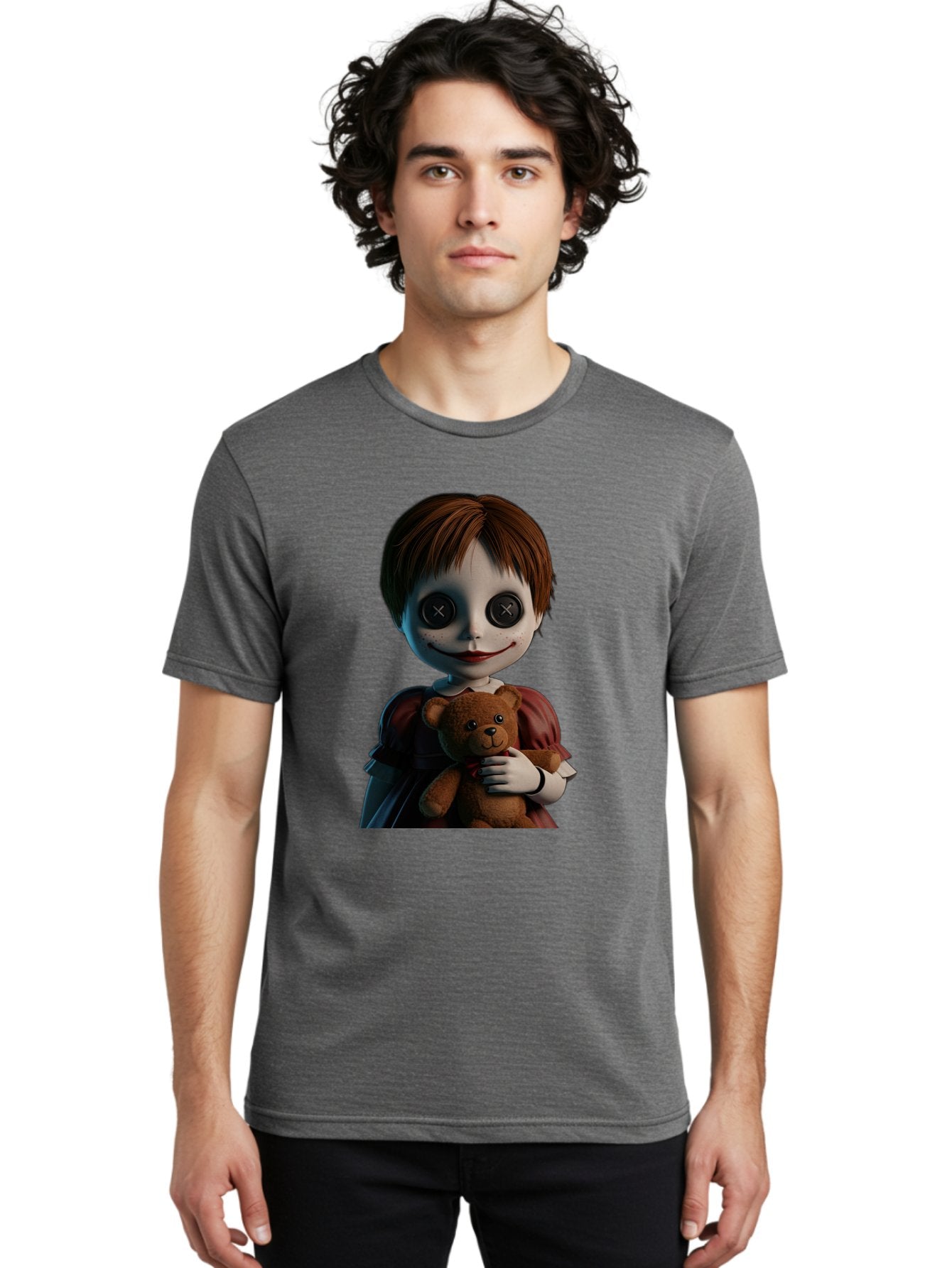 Creepy-Doll-1 Men'S Graphic Tee, 100% Cotton, Comfortable Casual Summer Wear, Machine Washable, Vintage Camera, Old Camera, Antique Camera, Black Camera, Classic Photography, Photography Equipment, Nostalgic Device, Film Camera, Camera Art Bam130 24