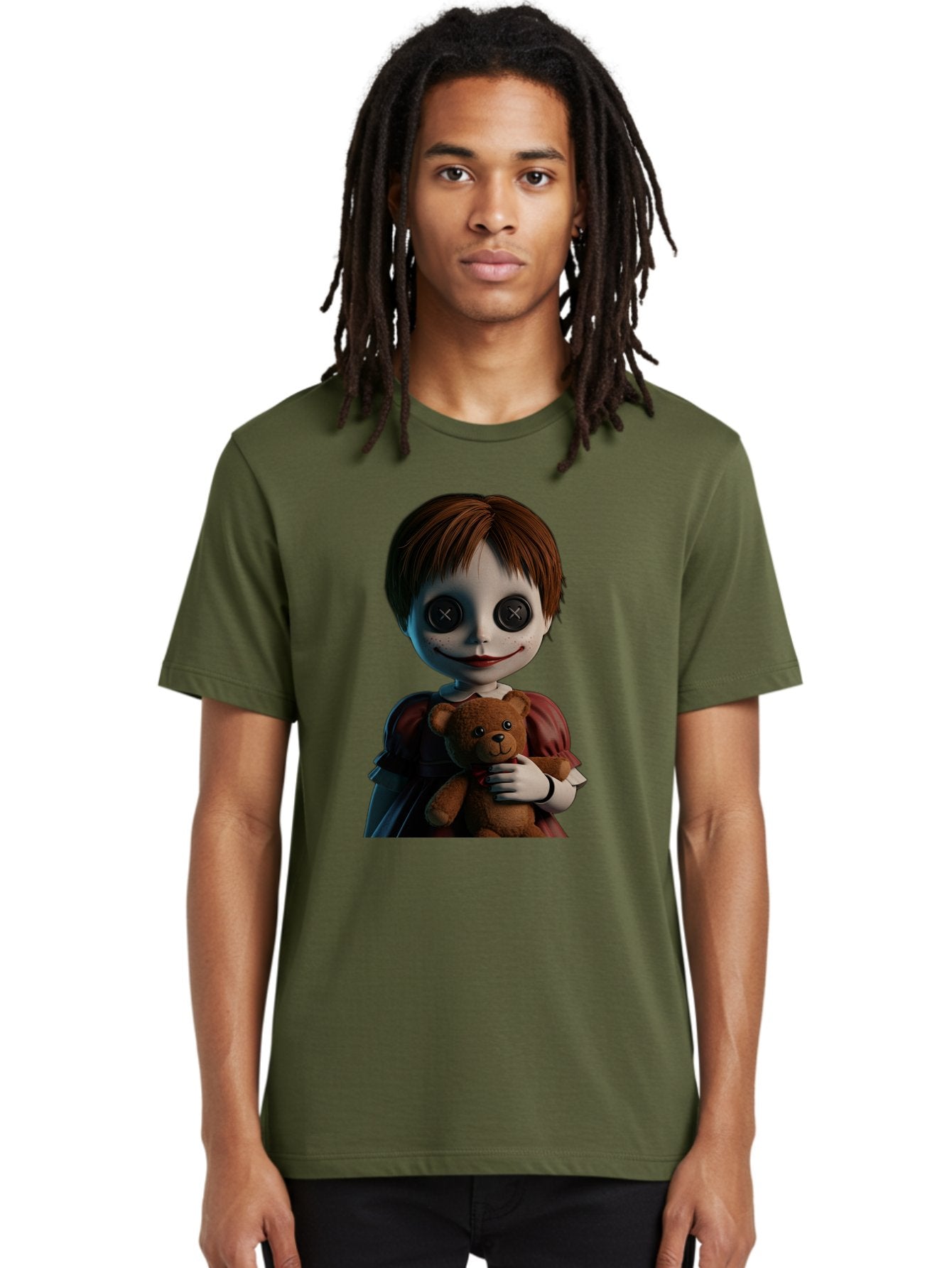 Creepy-Doll-1 Men'S Graphic Tee, 100% Cotton, Comfortable Casual Summer Wear, Machine Washable, Vintage Camera, Old Camera, Antique Camera, Black Camera, Classic Photography, Photography Equipment, Nostalgic Device, Film Camera, Camera Art Bam130 21