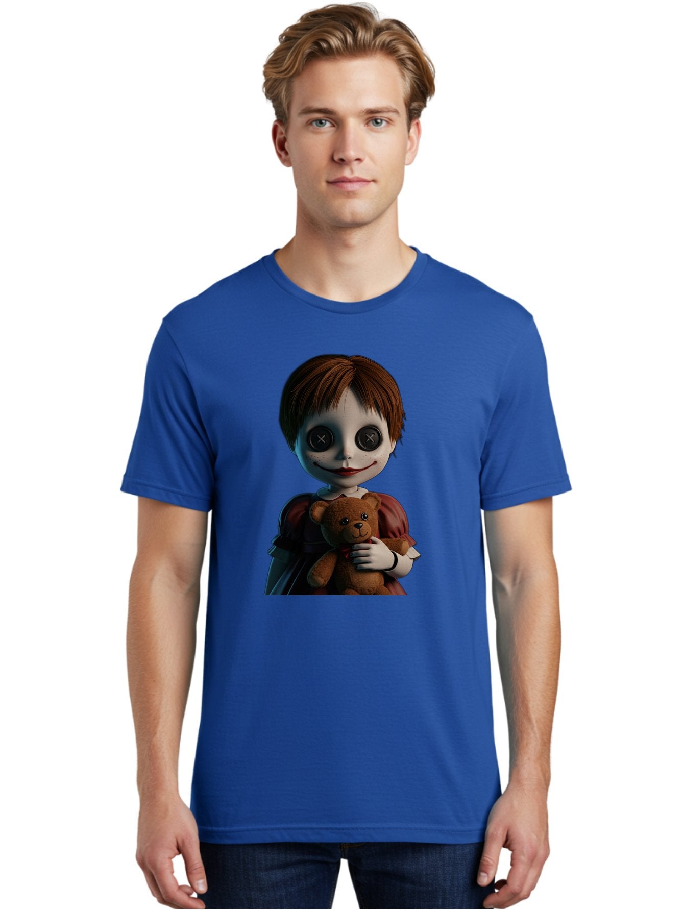 Creepy-Doll-1 Men'S Graphic Tee, 100% Cotton, Comfortable Casual Summer Wear, Machine Washable, Vintage Camera, Old Camera, Antique Camera, Black Camera, Classic Photography, Photography Equipment, Nostalgic Device, Film Camera, Camera Art Bam130 25