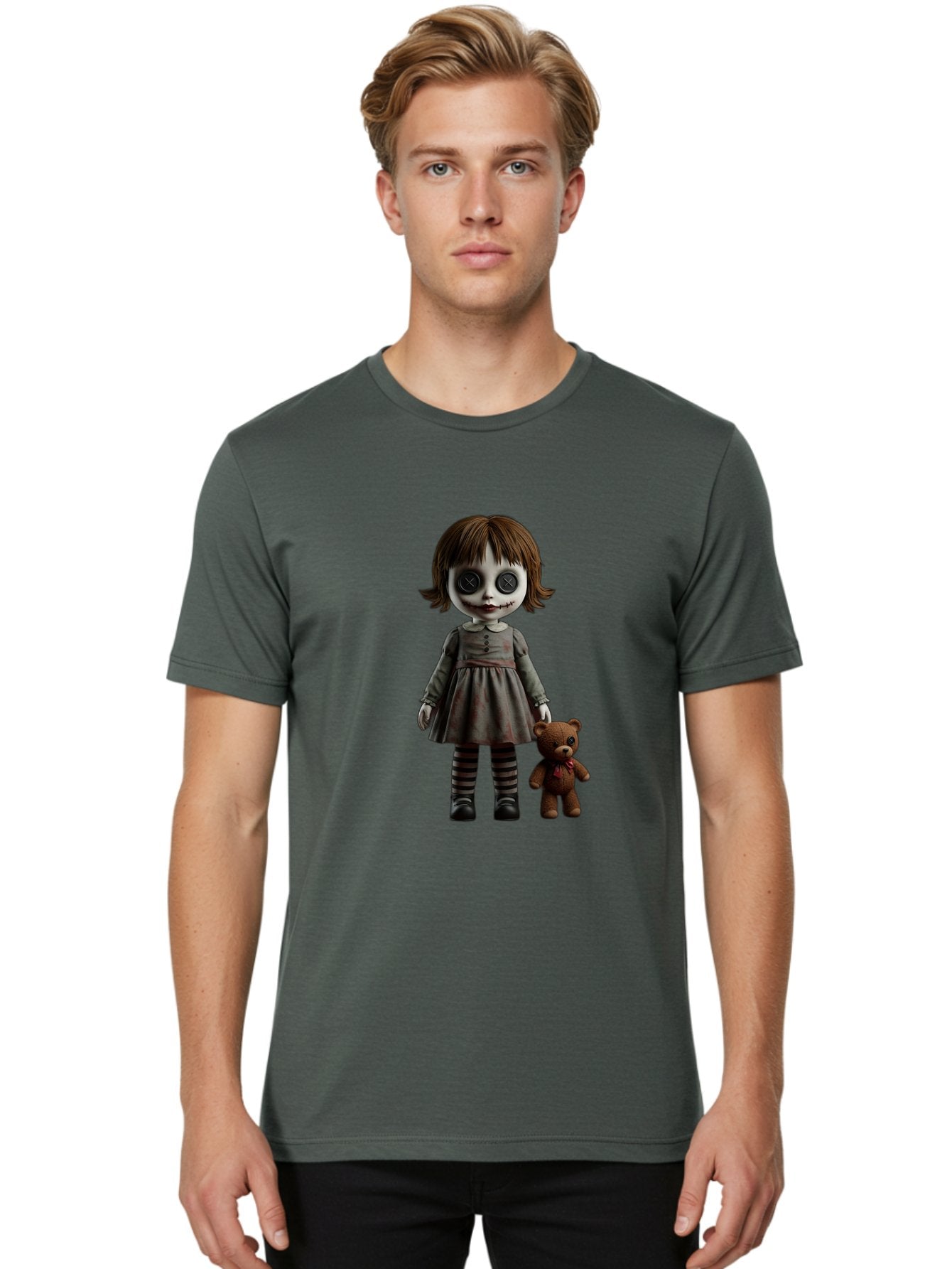 Creepy-Doll Men'S Graphic Tee, 100% Cotton, Comfortable Casual Summer Wear, Machine Washable, Vintage Camera, Old Camera, Antique Camera, Black Camera, Classic Photography, Photography Equipment, Nostalgic Device, Film Camera, Camera Art Bam131 28