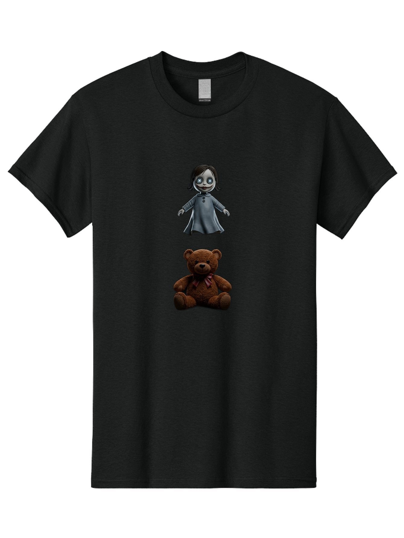 Creepy-Girl-And-Teddy-Bear Men'S Graphic Tee, 100% Cotton, Comfortable Casual Summer Wear, Machine Washable, Vintage Camera, Old Camera, Antique Camera, Black Camera, Classic Photography, Photography Equipment, Nostalgic Device, Film Camera, Bam132