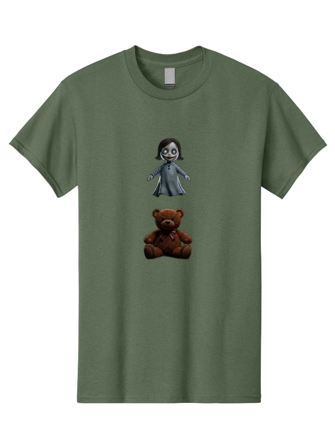 Creepy-Girl-And-Teddy-Bear Men'S Graphic Tee, 100% Cotton, Comfortable Casual Summer Wear, Machine Washable, Vintage Camera, Old Camera, Antique Camera, Black Camera, Classic Photography, Photography Equipment, Nostalgic Device, Film Camera, Bam132