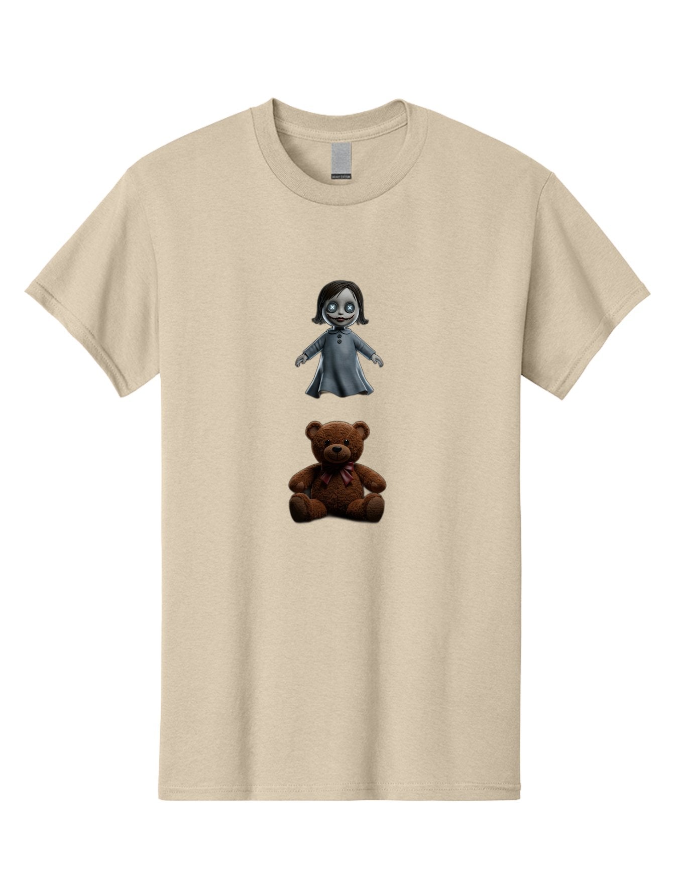 Creepy-Girl-And-Teddy-Bear Men'S Graphic Tee, 100% Cotton, Comfortable Casual Summer Wear, Machine Washable, Vintage Camera, Old Camera, Antique Camera, Black Camera, Classic Photography, Photography Equipment, Nostalgic Device, Film Camera, Bam132 6