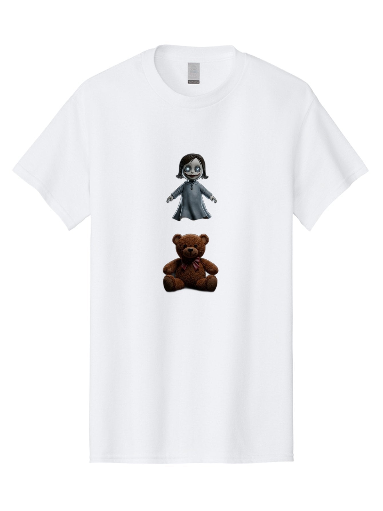 Creepy-Girl-And-Teddy-Bear Men'S Graphic Tee, 100% Cotton, Comfortable Casual Summer Wear, Machine Washable, Vintage Camera, Old Camera, Antique Camera, Black Camera, Classic Photography, Photography Equipment, Nostalgic Device, Film Camera, Bam132 4