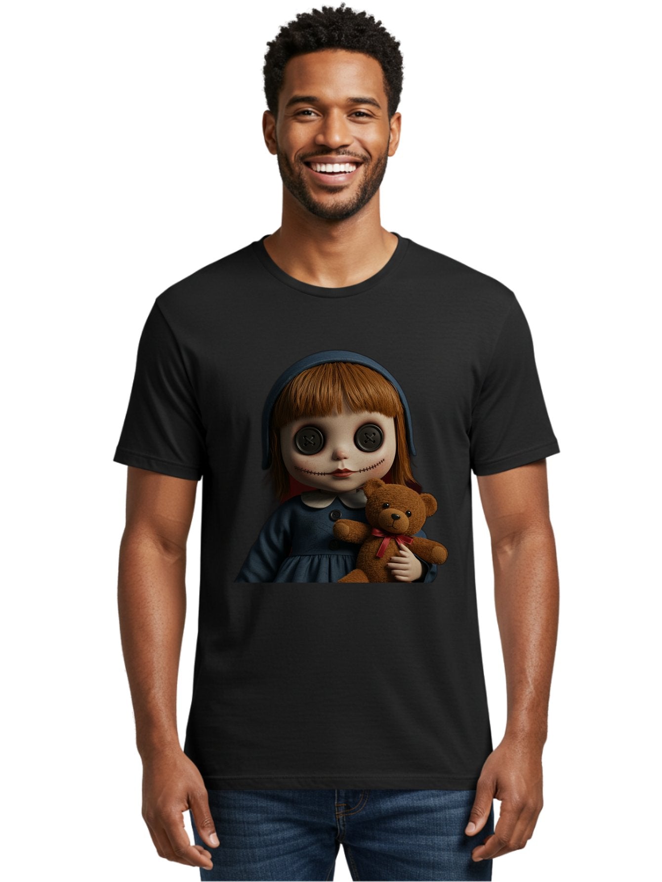 Creepy-Girl-Doll Men'S Graphic Tee, 100% Cotton, Comfortable Casual Summer Wear, Machine Washable, Vintage Camera, Old Camera, Antique Camera, Black Camera, Classic Photography, Photography Equipment, Nostalgic Device, Film Camera, Camera Art Bam133 17