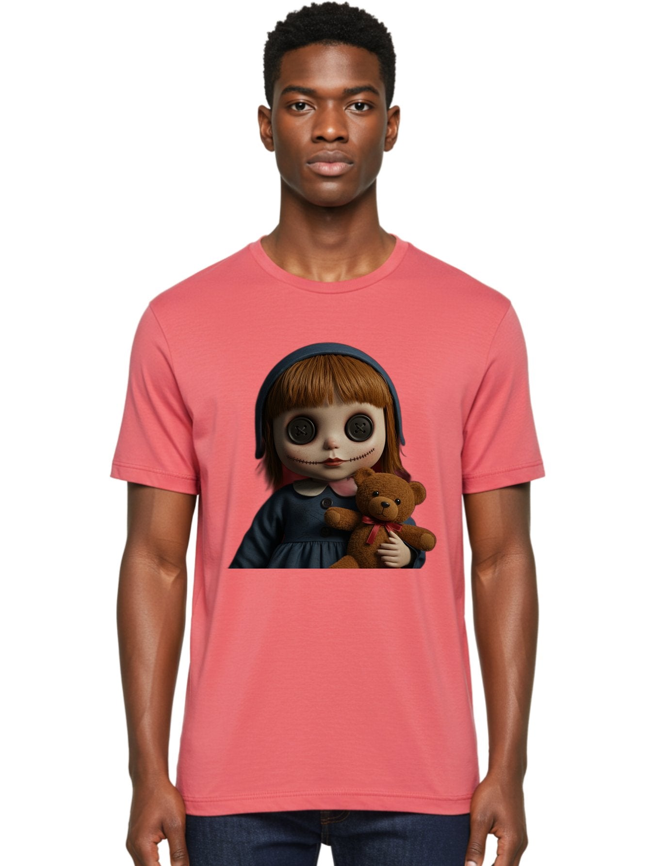 Creepy-Girl-Doll Men'S Graphic Tee, 100% Cotton, Comfortable Casual Summer Wear, Machine Washable, Vintage Camera, Old Camera, Antique Camera, Black Camera, Classic Photography, Photography Equipment, Nostalgic Device, Film Camera, Camera Art Bam133 16