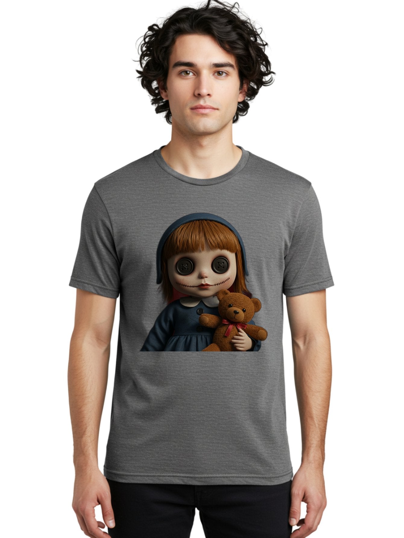 Creepy-Girl-Doll Men'S Graphic Tee, 100% Cotton, Comfortable Casual Summer Wear, Machine Washable, Vintage Camera, Old Camera, Antique Camera, Black Camera, Classic Photography, Photography Equipment, Nostalgic Device, Film Camera, Camera Art Bam133 23