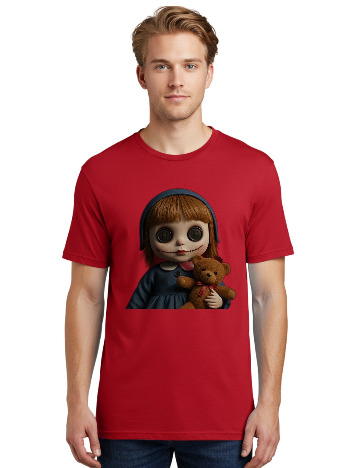Creepy-Girl-Doll Men'S Graphic Tee, 100% Cotton, Comfortable Casual Summer Wear, Machine Washable, Vintage Camera, Old Camera, Antique Camera, Black Camera, Classic Photography, Photography Equipment, Nostalgic Device, Film Camera, Camera Art Bam133 19