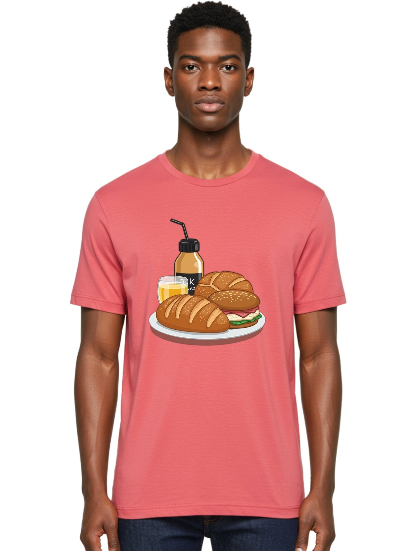 Croissant-Sandwich-And-Keket-Drink Men'S Graphic Tee, 100% Cotton, Comfortable Casual Summer Wear, Machine Washable, Vintage Camera, Old Camera, Antique Camera, Black Camera, Classic Photography, Photography Equipment, Nostalgic Device, Bam135 16