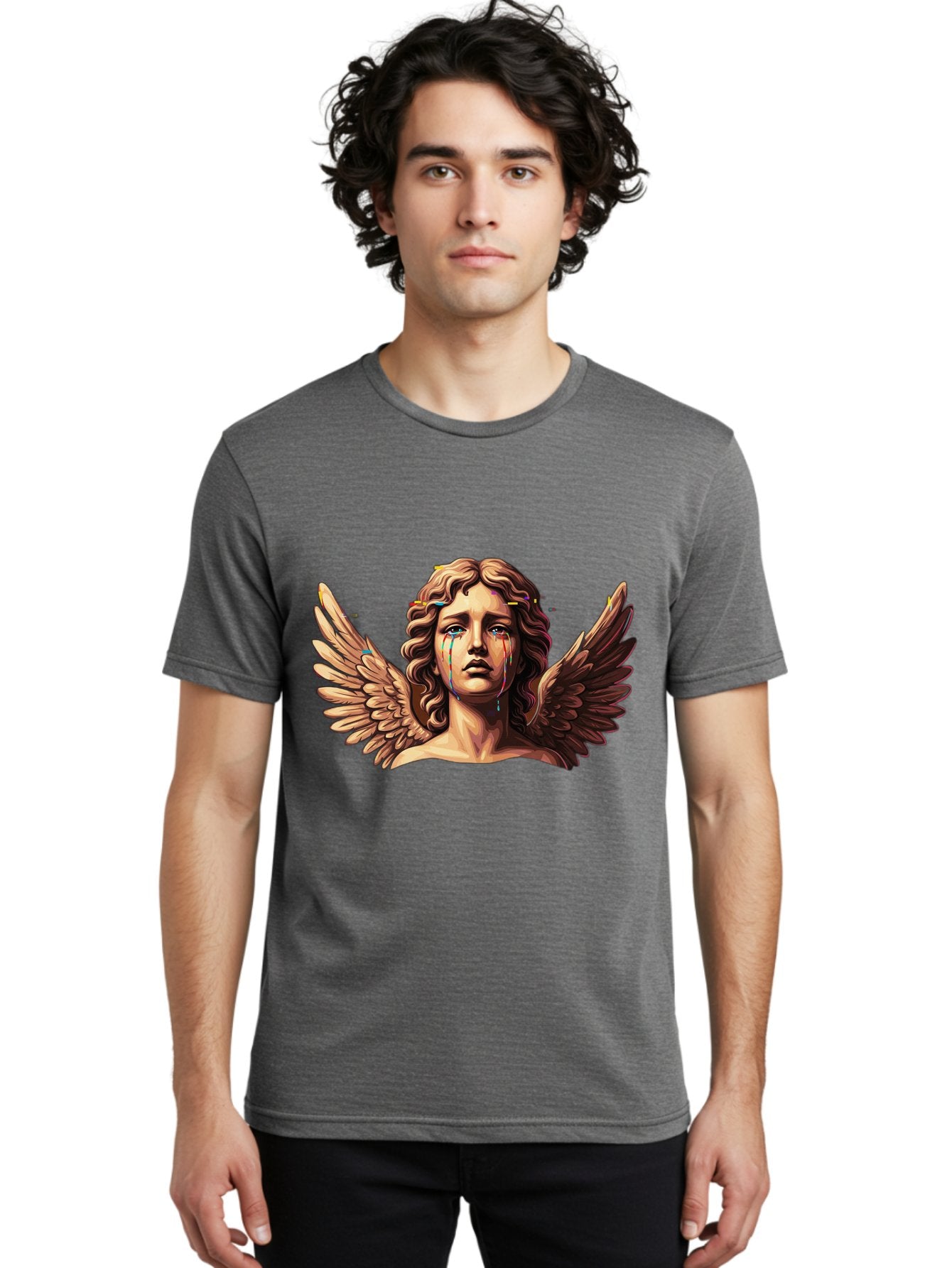 Crying-Angel-Statue-1 Men'S Graphic Tee, 100% Cotton, Comfortable Casual Summer Wear, Machine Washable, Vintage Camera, Old Camera, Antique Camera, Black Camera, Classic Photography, Photography Equipment, Nostalgic Device, Film Camera, Bam139 25