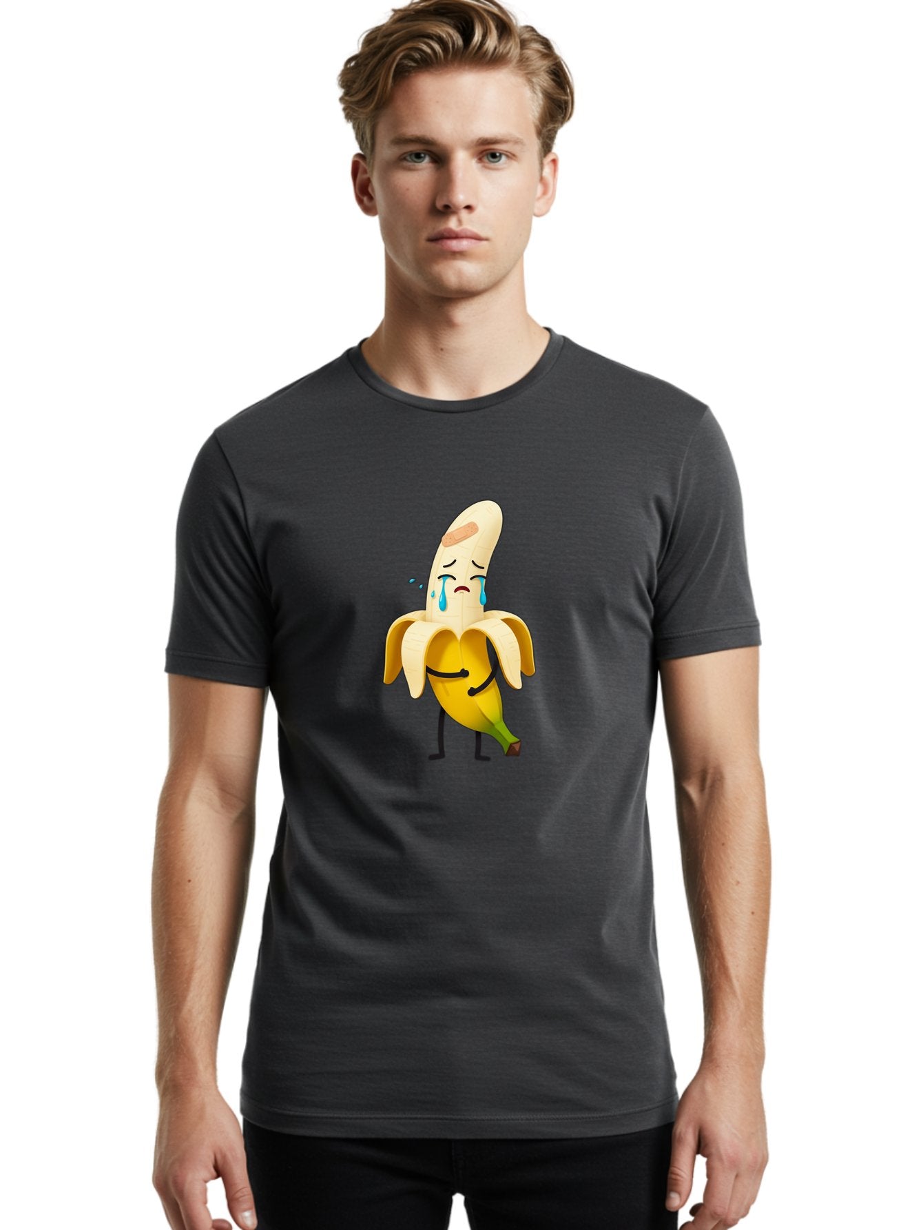 Crying-Banana-5 Men'S Graphic Tee, 100% Cotton, Comfortable Casual Summer Wear, Machine Washable, Vintage Camera, Old Camera, Antique Camera, Black Camera, Classic Photography, Photography Equipment, Nostalgic Device, Film Camera, Camera Art Bam146 17