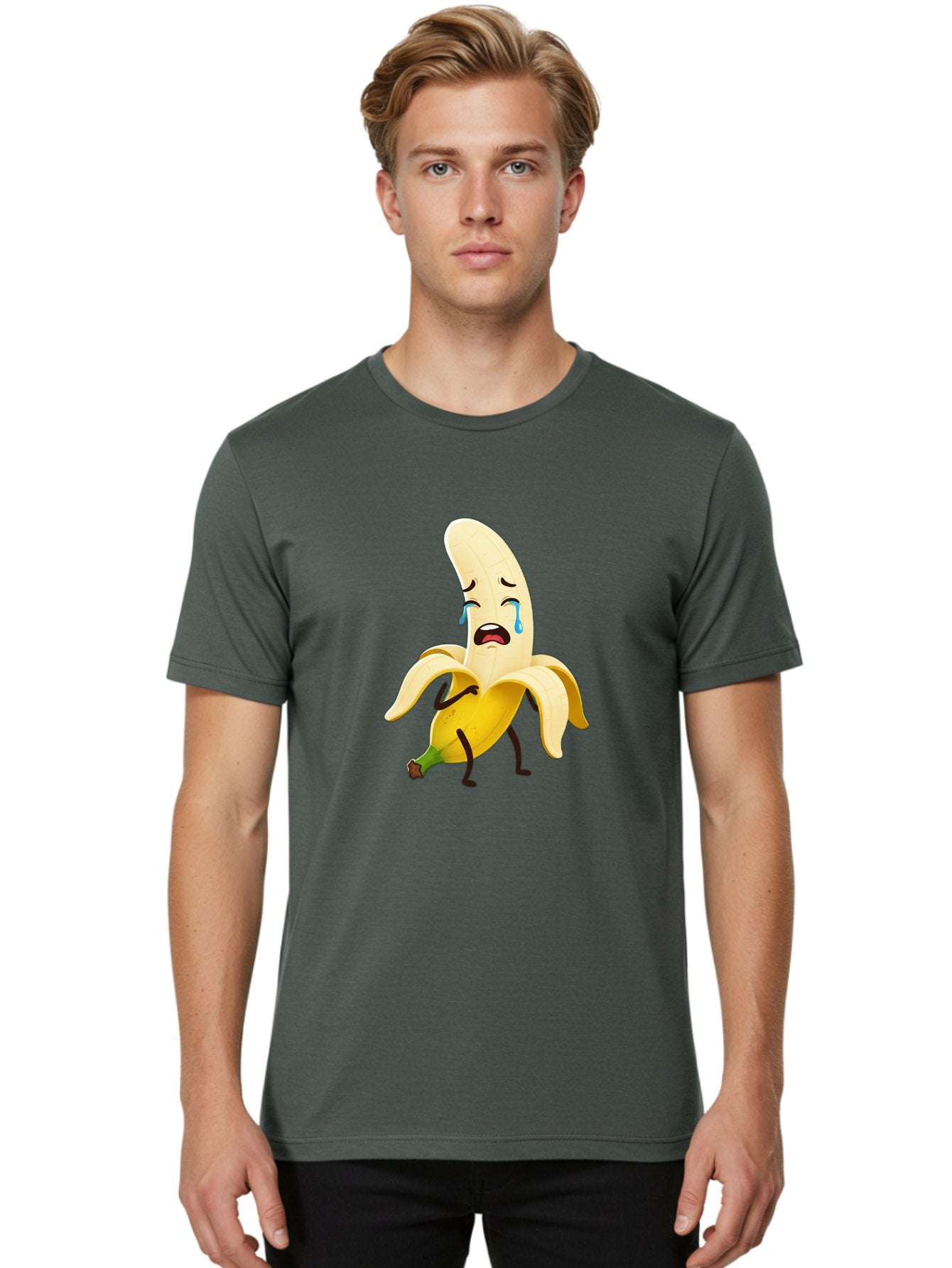 Crying-Banana-Character Men'S Graphic Tee, 100% Cotton, Comfortable Casual Summer Wear, Machine Washable, Vintage Camera, Old Camera, Antique Camera, Black Camera, Classic Photography, Photography Equipment, Nostalgic Device, Film Camera, Bam149 28