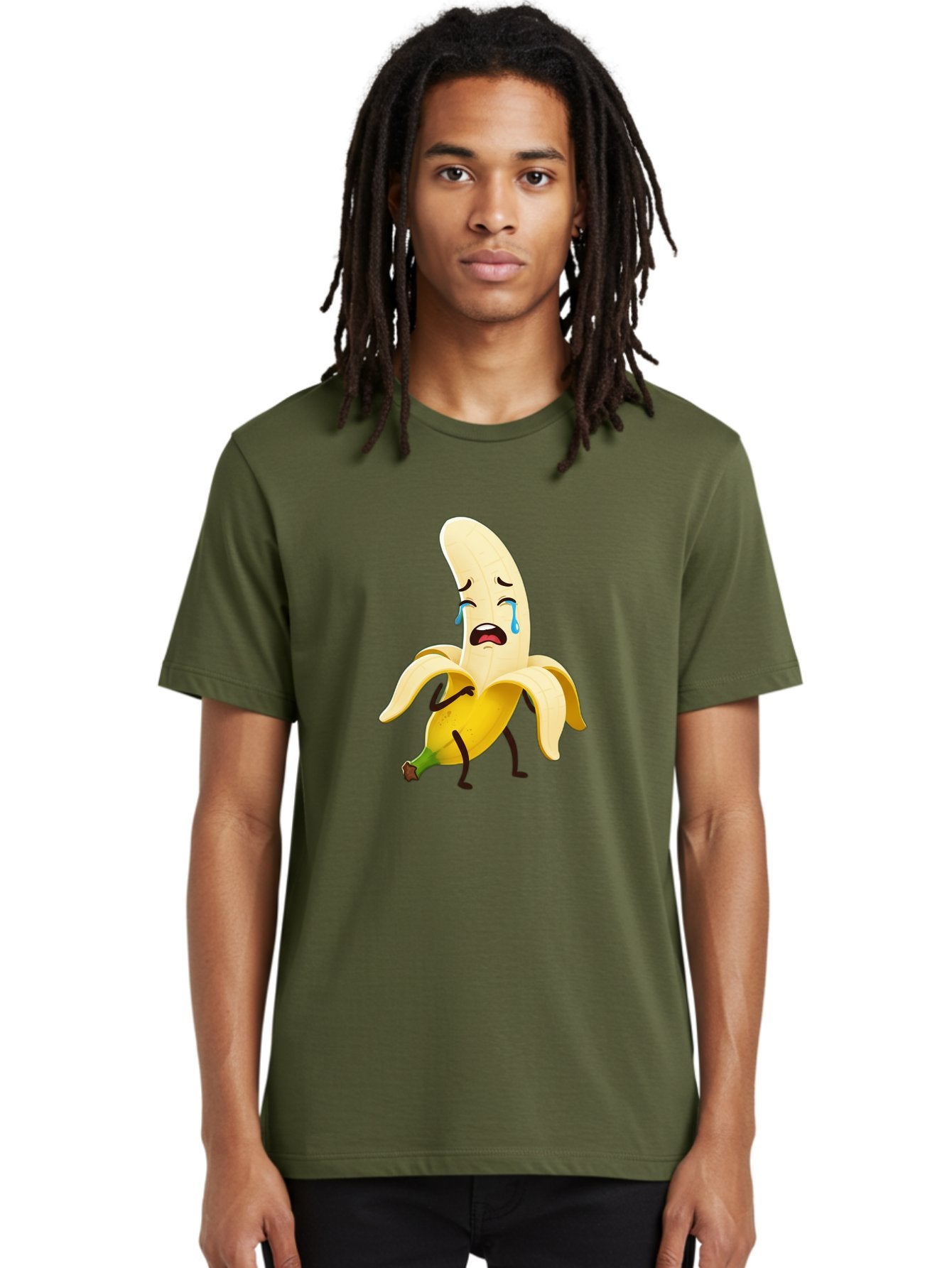 Crying-Banana-Character Men'S Graphic Tee, 100% Cotton, Comfortable Casual Summer Wear, Machine Washable, Vintage Camera, Old Camera, Antique Camera, Black Camera, Classic Photography, Photography Equipment, Nostalgic Device, Film Camera, Bam149 30
