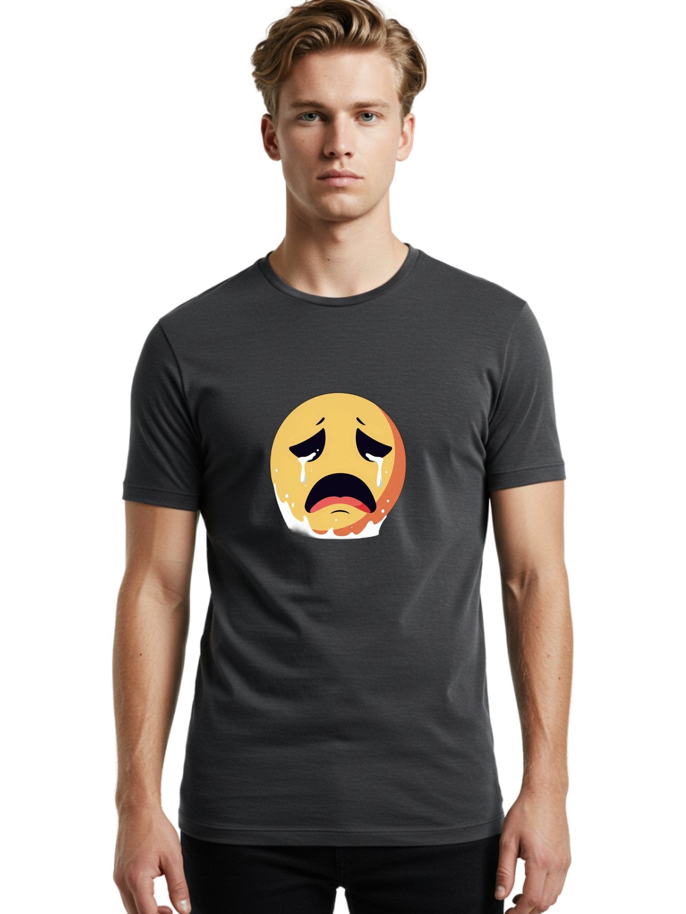 Crying-Emoji Men'S Graphic Tee, 100% Cotton, Comfortable Casual Summer Wear, Machine Washable, Vintage Camera, Old Camera, Antique Camera, Black Camera, Classic Photography, Photography Equipment, Nostalgic Device, Film Camera, Camera Art Bam156 19