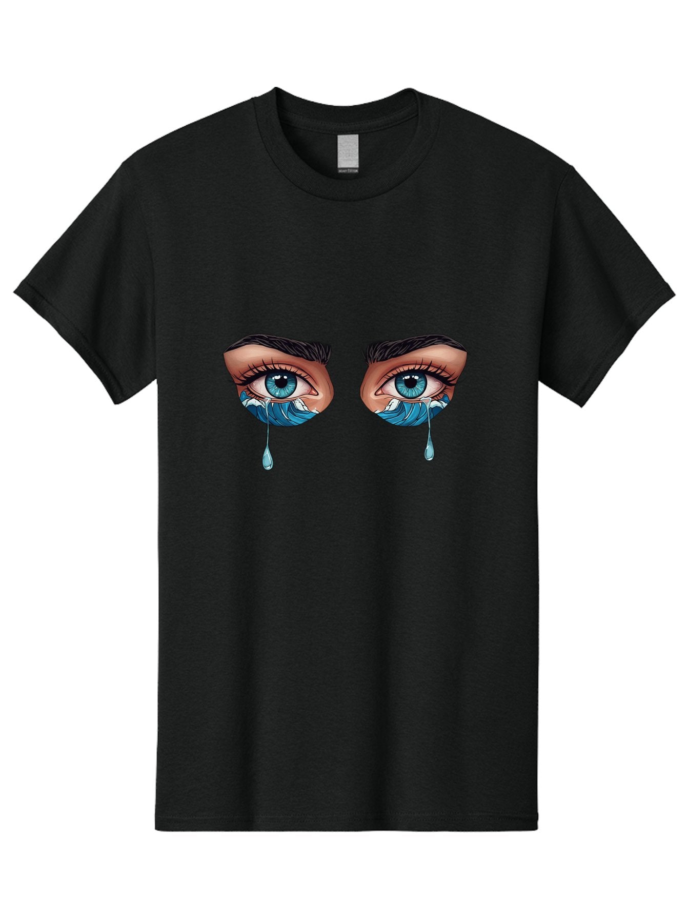 Crying-Eyes-With-Ocean-Waves Men'S Graphic Tee, 100% Cotton, Comfortable Casual Summer Wear, Machine Washable, Vintage Camera, Old Camera, Antique Camera, Black Camera, Classic Photography, Photography Equipment, Nostalgic Device, Film Camera, Bam157 12