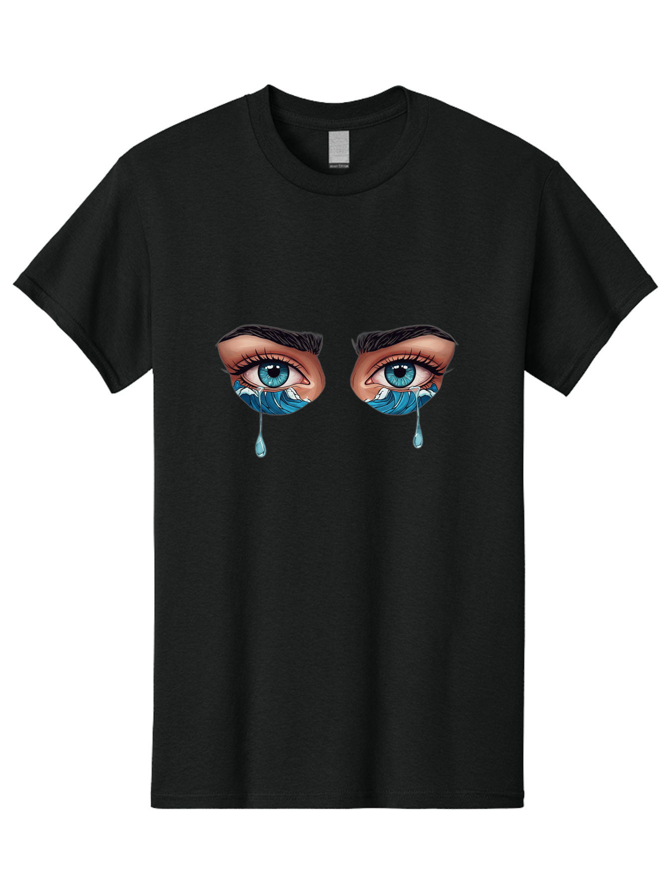 Crying-Eyes-With-Ocean-Waves Men'S Graphic Tee, 100% Cotton, Comfortable Casual Summer Wear, Machine Washable, Vintage Camera, Old Camera, Antique Camera, Black Camera, Classic Photography, Photography Equipment, Nostalgic Device, Film Camera, Bam157 3
