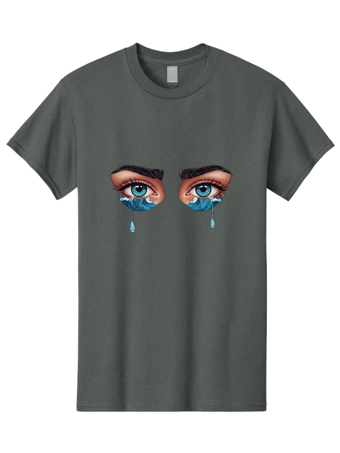 Crying-Eyes-With-Ocean-Waves Men'S Graphic Tee, 100% Cotton, Comfortable Casual Summer Wear, Machine Washable, Vintage Camera, Old Camera, Antique Camera, Black Camera, Classic Photography, Photography Equipment, Nostalgic Device, Film Camera, Bam157 14