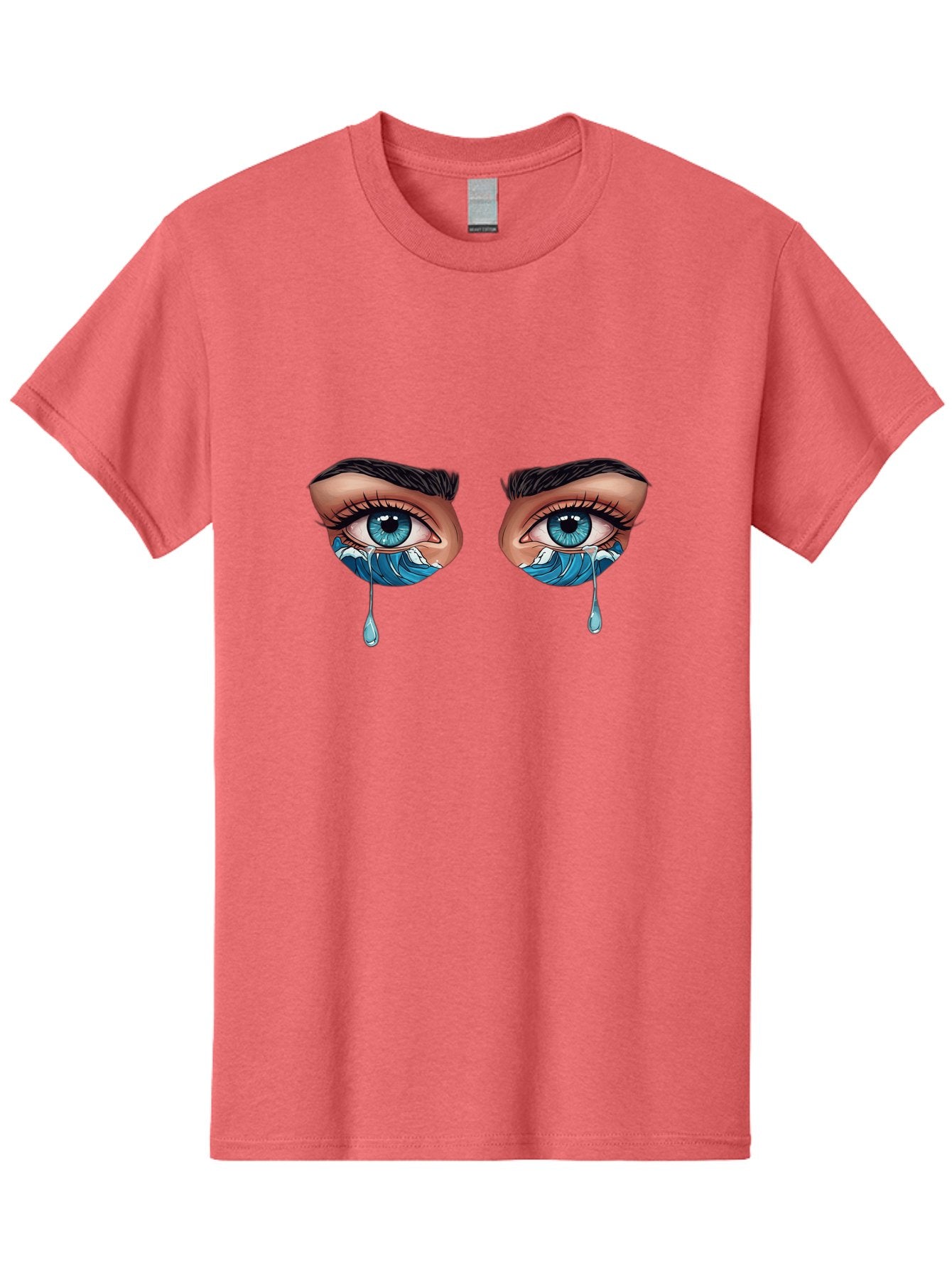 Crying-Eyes-With-Ocean-Waves Men'S Graphic Tee, 100% Cotton, Comfortable Casual Summer Wear, Machine Washable, Vintage Camera, Old Camera, Antique Camera, Black Camera, Classic Photography, Photography Equipment, Nostalgic Device, Film Camera, Bam157 6