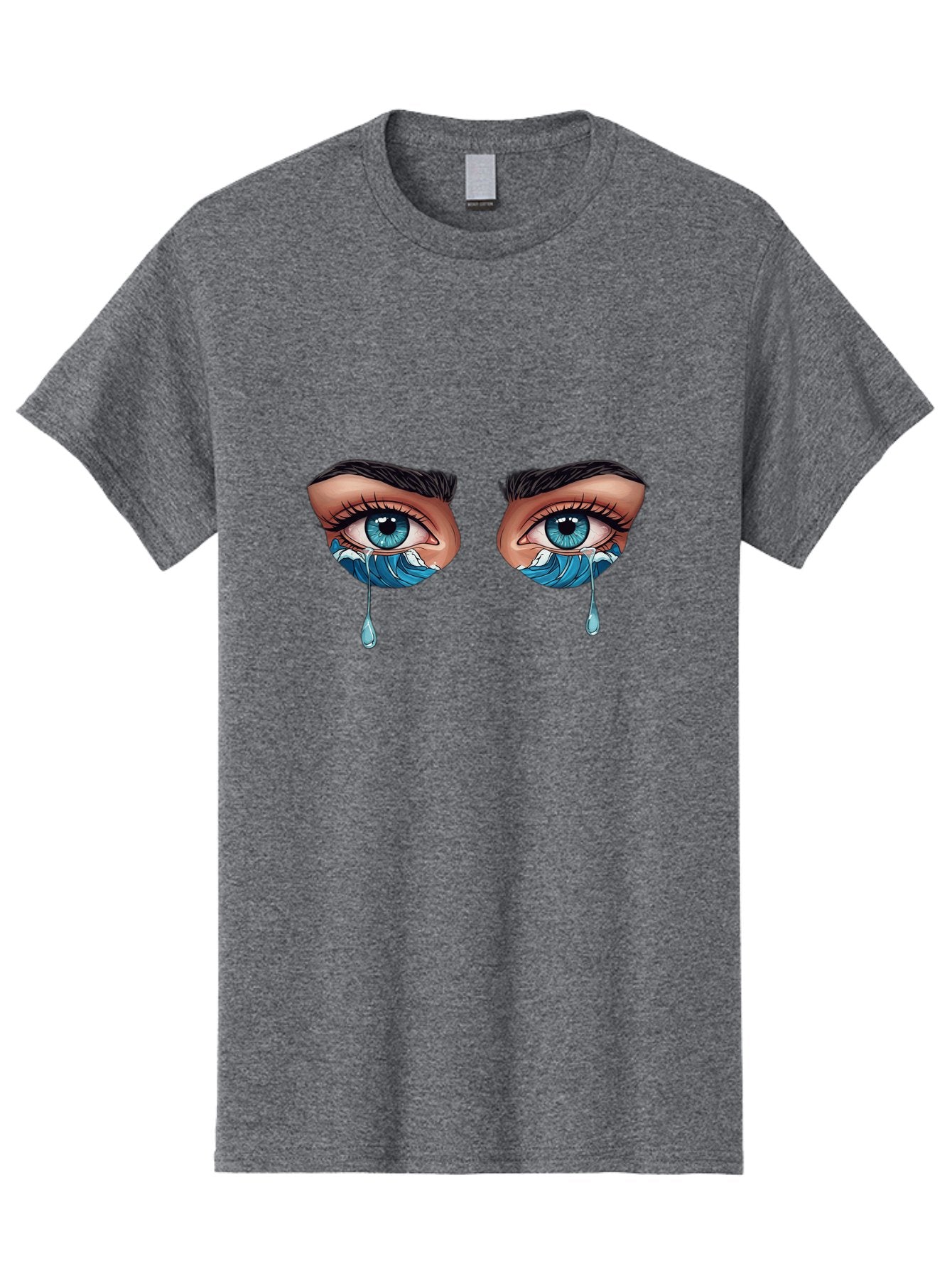 Crying-Eyes-With-Ocean-Waves Men'S Graphic Tee, 100% Cotton, Comfortable Casual Summer Wear, Machine Washable, Vintage Camera, Old Camera, Antique Camera, Black Camera, Classic Photography, Photography Equipment, Nostalgic Device, Film Camera, Bam157 4