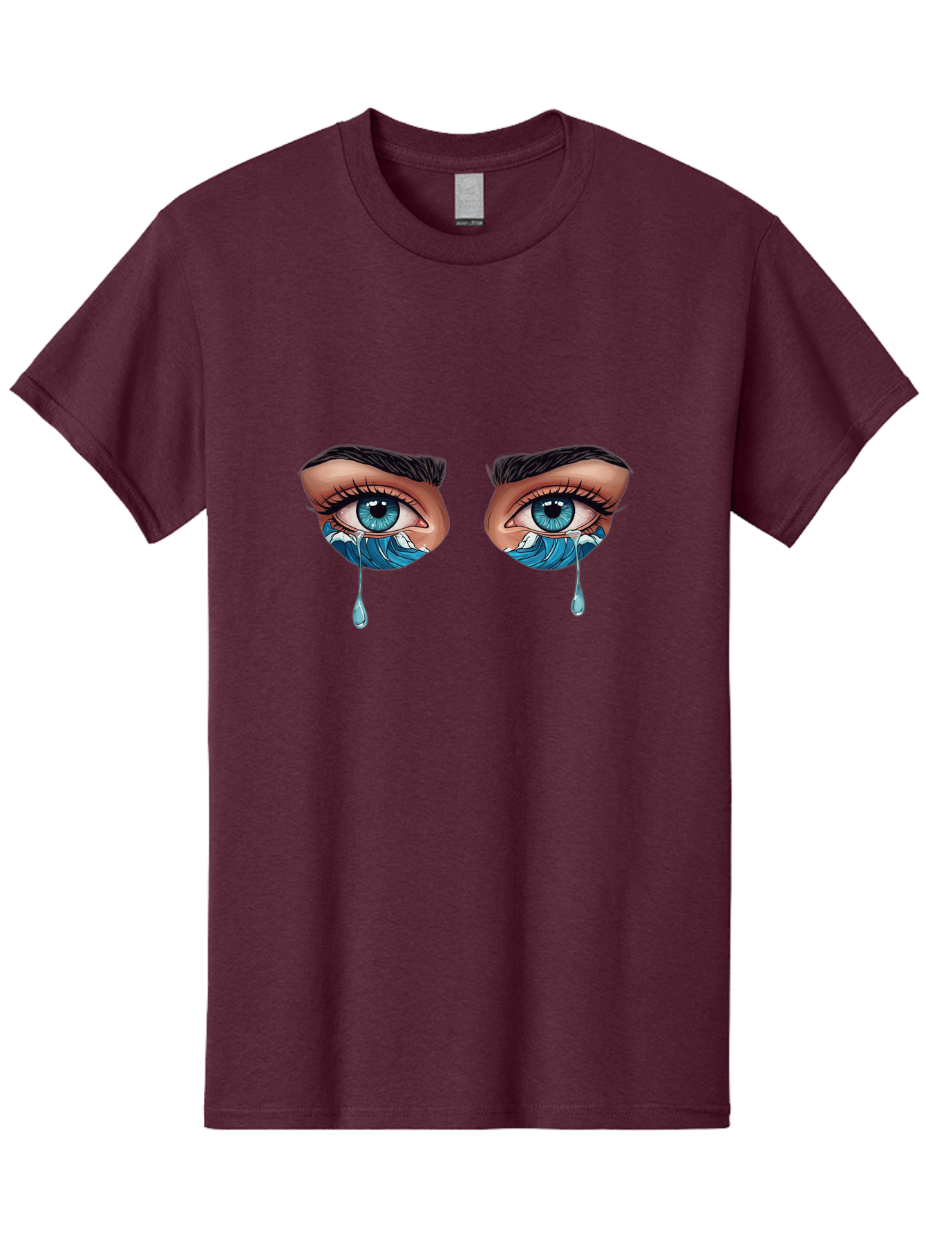 Crying-Eyes-With-Ocean-Waves Men'S Graphic Tee, 100% Cotton, Comfortable Casual Summer Wear, Machine Washable, Vintage Camera, Old Camera, Antique Camera, Black Camera, Classic Photography, Photography Equipment, Nostalgic Device, Film Camera, Bam157 13
