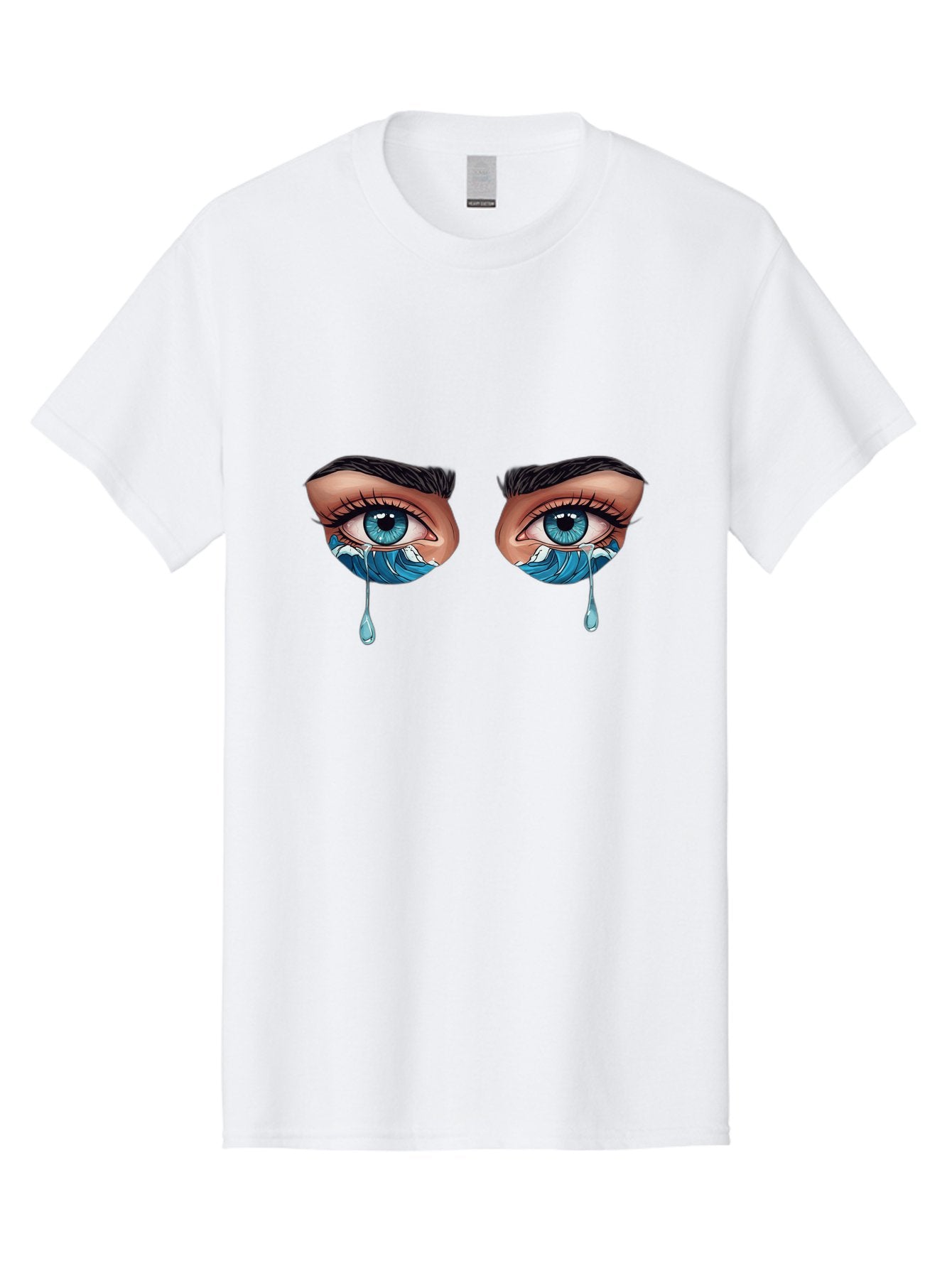 Crying-Eyes-With-Ocean-Waves Men'S Graphic Tee, 100% Cotton, Comfortable Casual Summer Wear, Machine Washable, Vintage Camera, Old Camera, Antique Camera, Black Camera, Classic Photography, Photography Equipment, Nostalgic Device, Film Camera, Bam157 9