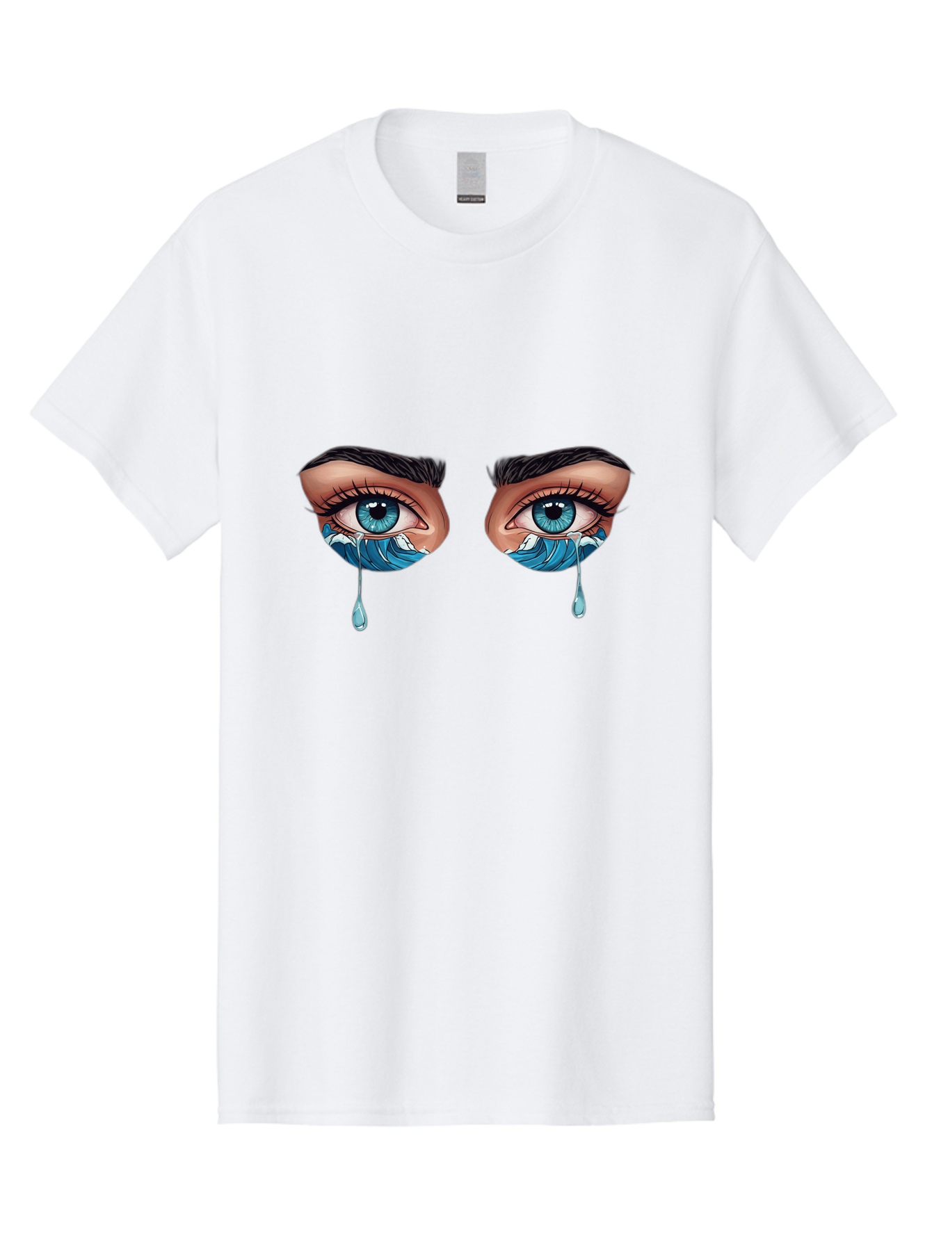 Crying-Eyes-With-Ocean-Waves Men'S Graphic Tee, 100% Cotton, Comfortable Casual Summer Wear, Machine Washable, Vintage Camera, Old Camera, Antique Camera, Black Camera, Classic Photography, Photography Equipment, Nostalgic Device, Film Camera, Bam157 5