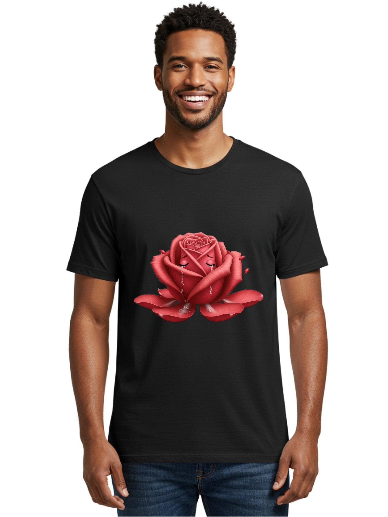 Crying-Rose-1 Men'S Graphic Tee, 100% Cotton, Comfortable Casual Summer Wear, Machine Washable, Vintage Camera, Old Camera, Antique Camera, Black Camera, Classic Photography, Photography Equipment, Nostalgic Device, Film Camera, Camera Art Bam178 30