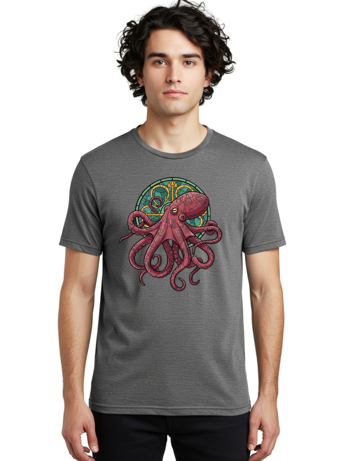 Cthulhu-Octopus Men'S Graphic Tee, 100% Cotton, Comfortable Casual Summer Wear, Machine Washable, Vintage Camera, Old Camera, Antique Camera, Black Camera, Classic Photography, Photography Equipment, Nostalgic Device, Film Camera, Camera Art Bam182 29