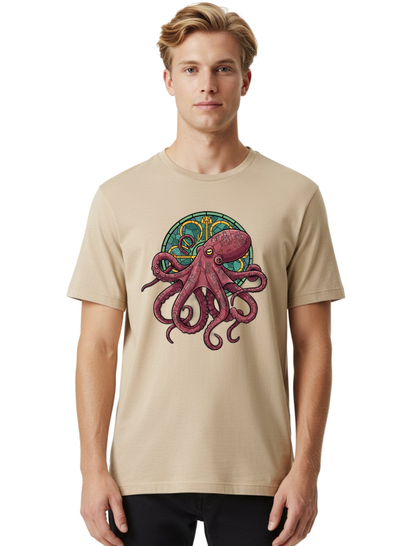 Cthulhu-Octopus Men'S Graphic Tee, 100% Cotton, Comfortable Casual Summer Wear, Machine Washable, Vintage Camera, Old Camera, Antique Camera, Black Camera, Classic Photography, Photography Equipment, Nostalgic Device, Film Camera, Camera Art Bam182 19
