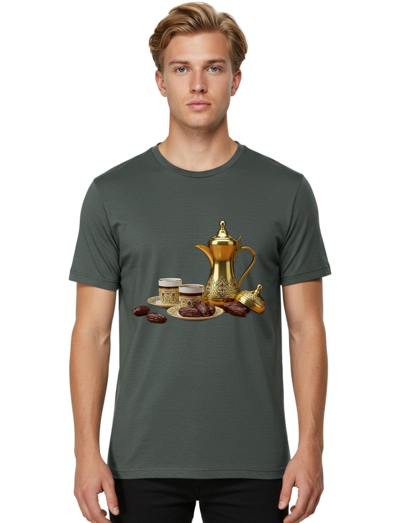 Dallah-Tea-Set Men'S Graphic Tee, 100% Cotton, Comfortable Casual Summer Wear, Machine Washable, Vintage Camera, Old Camera, Antique Camera, Black Camera, Classic Photography, Photography Equipment, Nostalgic Device, Film Camera, Camera Art Bam217 23