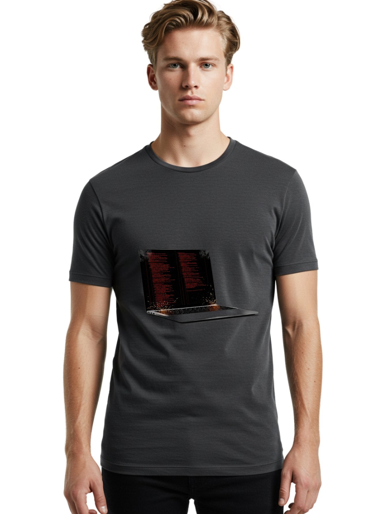 Damaged-Laptop Men'S Graphic Tee, 100% Cotton, Comfortable Casual Summer Wear, Machine Washable, Vintage Camera, Old Camera, Antique Camera, Black Camera, Classic Photography, Photography Equipment, Nostalgic Device, Film Camera, Camera Art Bam219 22
