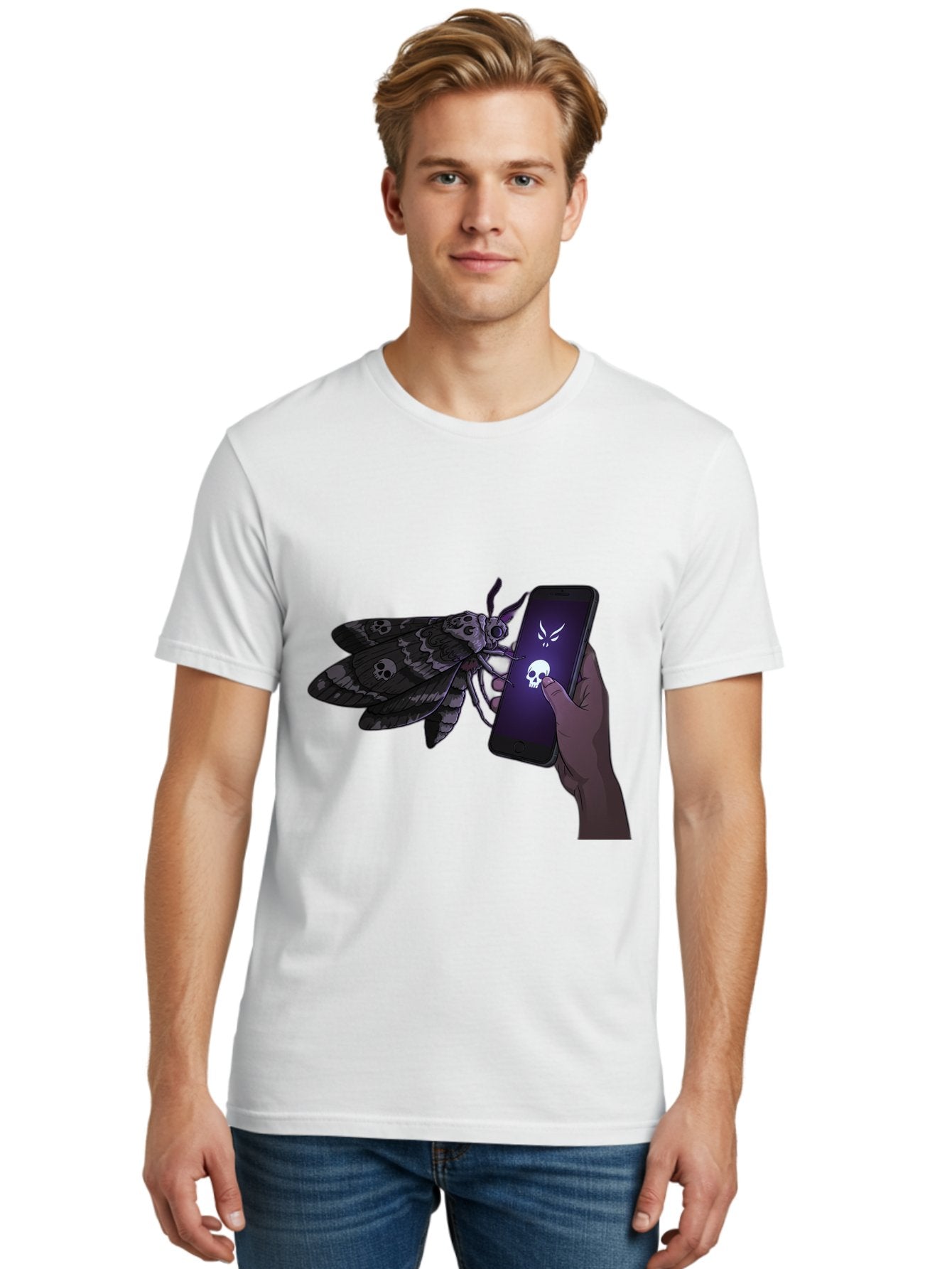 Death-S-Head-Hawkmoth-2 Men'S Graphic Tee, 100% Cotton, Comfortable Casual Summer Wear, Machine Washable, Vintage Camera, Old Camera, Antique Camera, Black Camera, Classic Photography, Photography Equipment, Nostalgic Device, Film Camera, Bam233 25