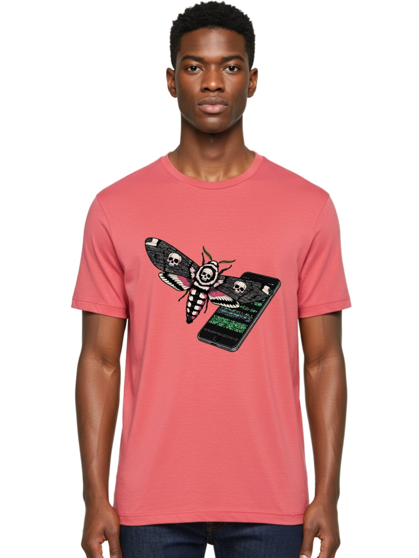 Death-S-Head-Hawkmoth-Smartphone Men'S Graphic Tee, 100% Cotton, Comfortable Casual Summer Wear, Machine Washable, Vintage Camera, Old Camera, Antique Camera, Black Camera, Classic Photography, Photography Equipment, Nostalgic Device, Bam235 24