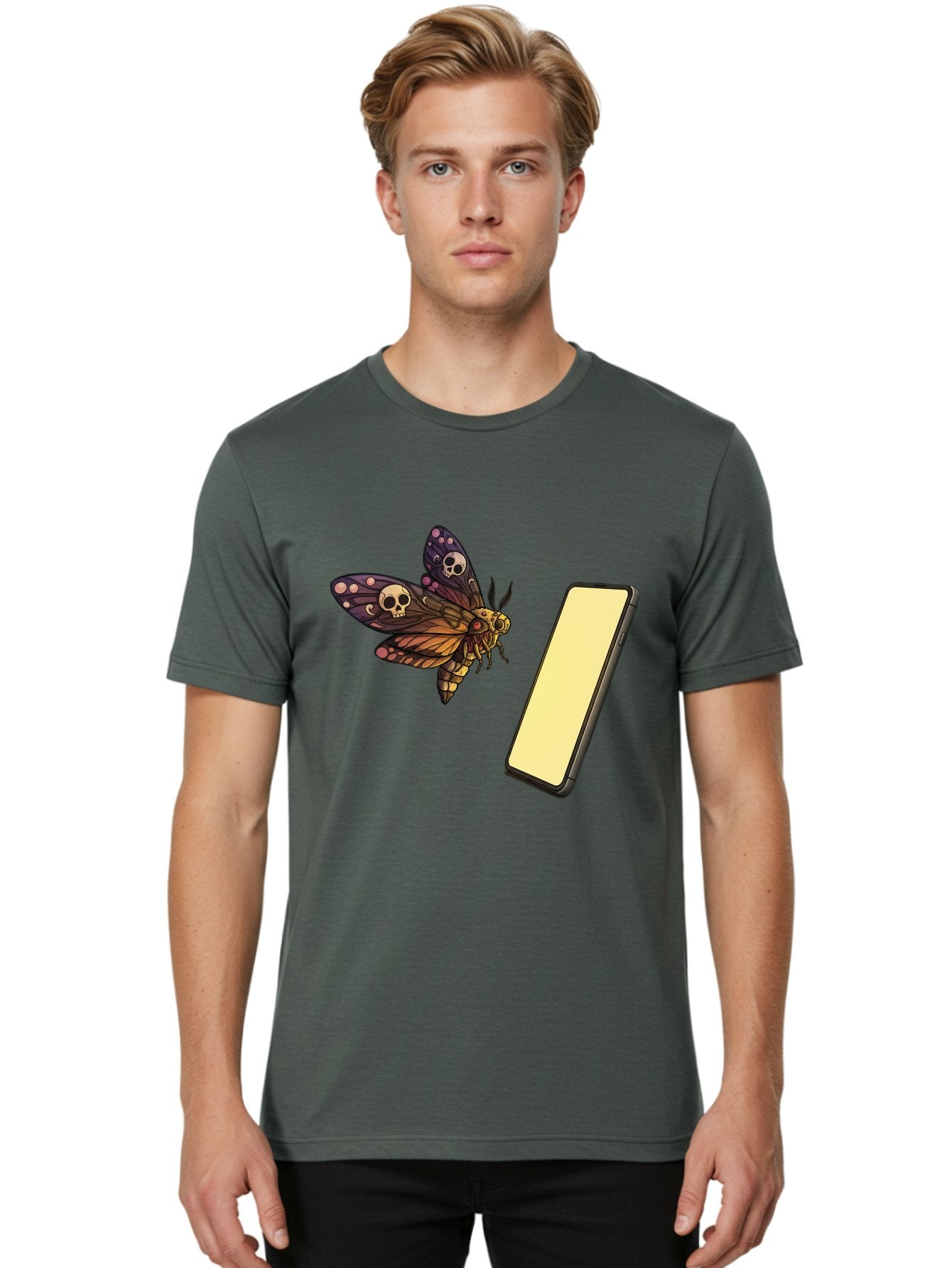 Death-S-Head-Hawkmoth Men'S Graphic Tee, 100% Cotton, Comfortable Casual Summer Wear, Machine Washable, Vintage Camera, Old Camera, Antique Camera, Black Camera, Classic Photography, Photography Equipment, Nostalgic Device, Film Camera, Bam236 25