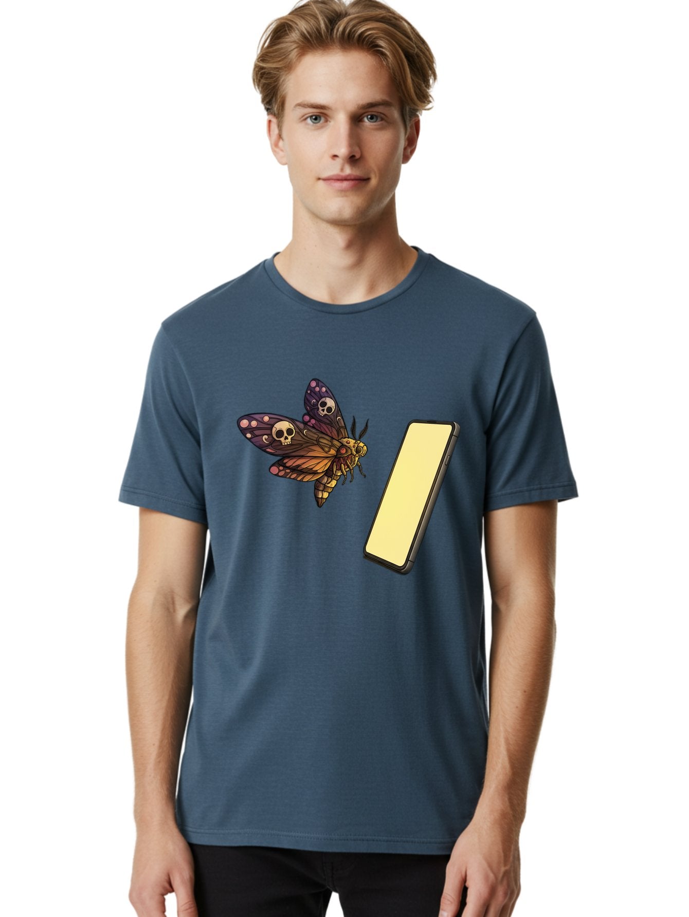 Death-S-Head-Hawkmoth Men'S Graphic Tee, 100% Cotton, Comfortable Casual Summer Wear, Machine Washable, Vintage Camera, Old Camera, Antique Camera, Black Camera, Classic Photography, Photography Equipment, Nostalgic Device, Film Camera, Bam236 17