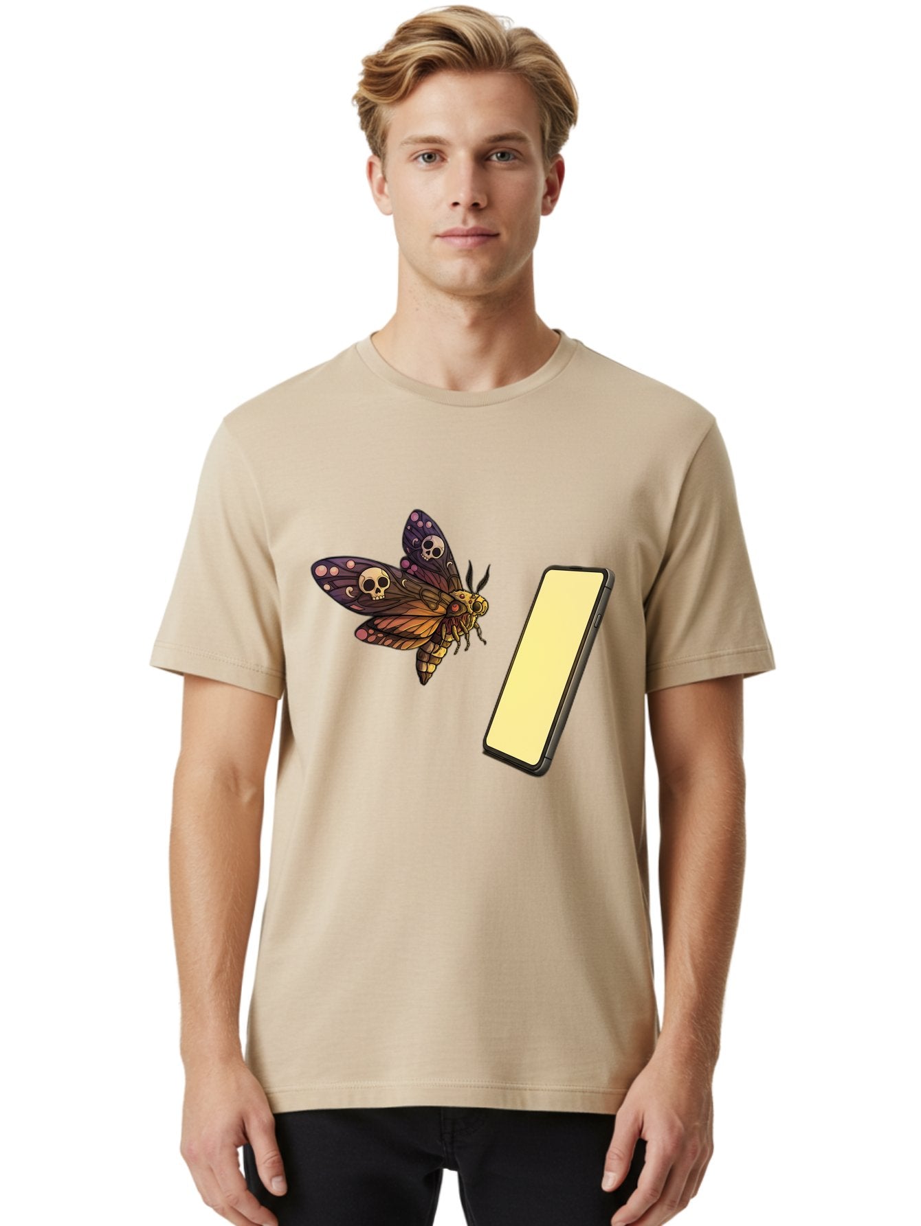 Death-S-Head-Hawkmoth Men'S Graphic Tee, 100% Cotton, Comfortable Casual Summer Wear, Machine Washable, Vintage Camera, Old Camera, Antique Camera, Black Camera, Classic Photography, Photography Equipment, Nostalgic Device, Film Camera, Bam236 27