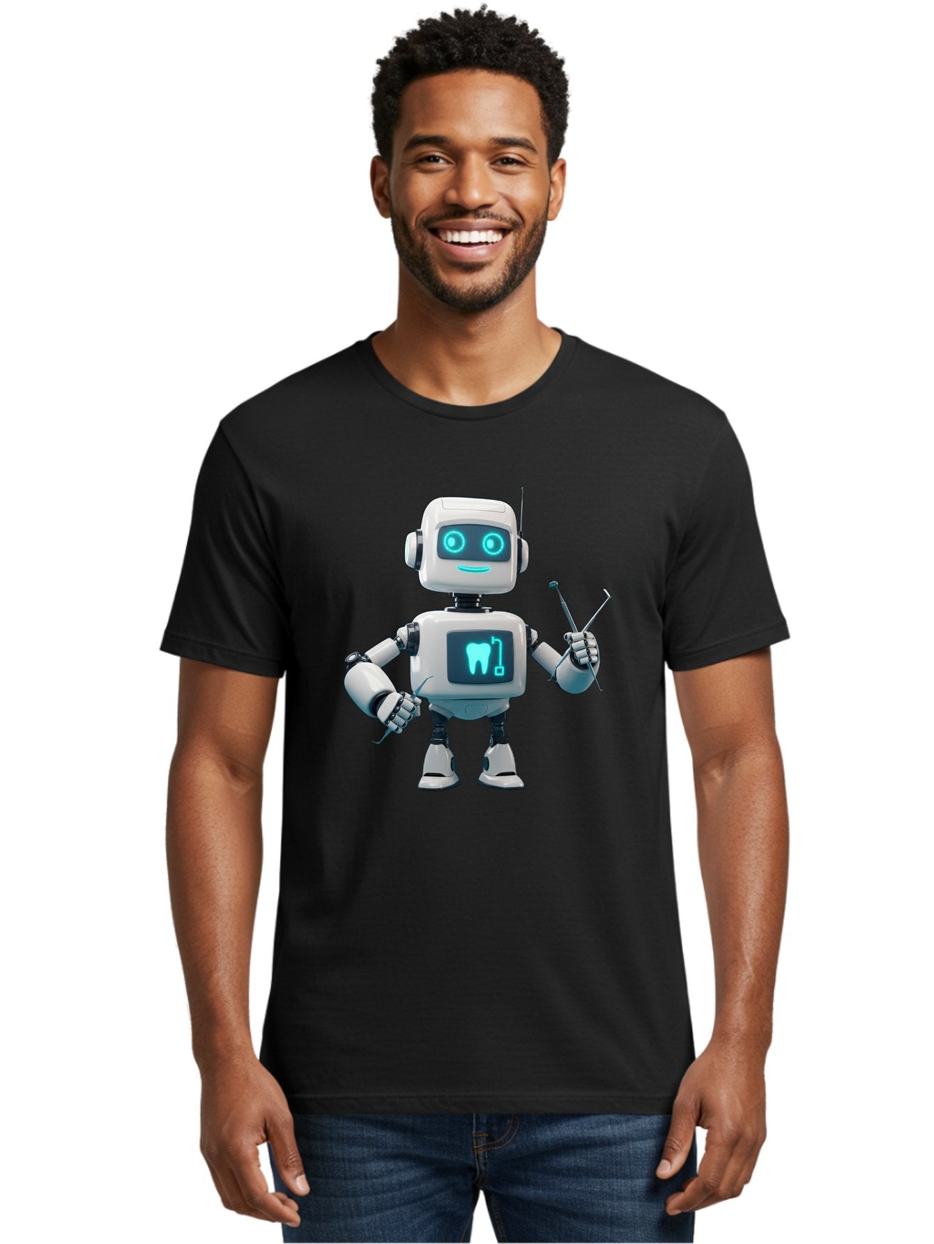 Dental-Robot-1 Men'S Graphic Tee, 100% Cotton, Comfortable Casual Summer Wear, Machine Washable, Vintage Camera, Old Camera, Antique Camera, Black Camera, Classic Photography, Photography Equipment, Nostalgic Device, Film Camera, Camera Art Bam243 16