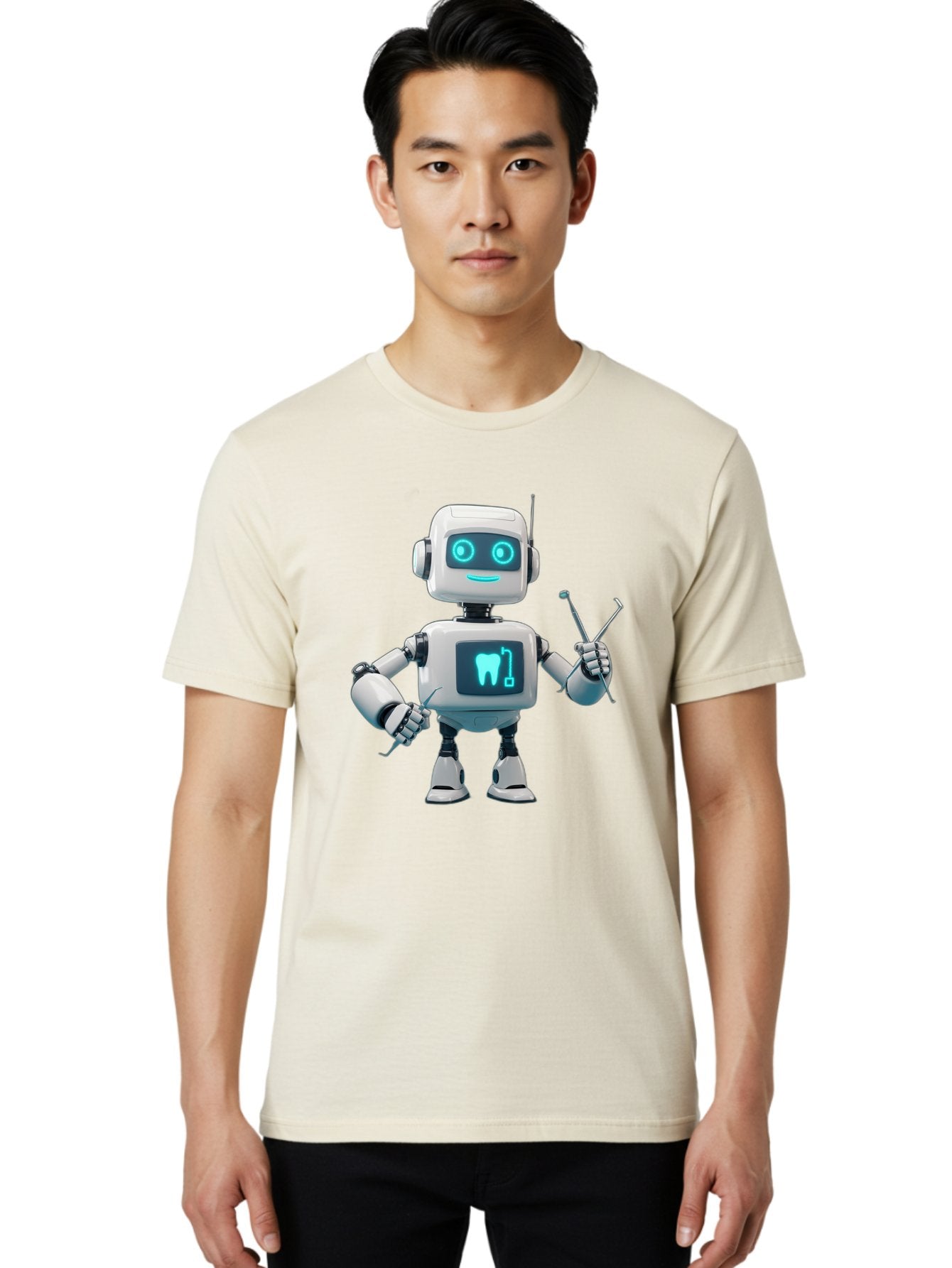 Dental-Robot-1 Men'S Graphic Tee, 100% Cotton, Comfortable Casual Summer Wear, Machine Washable, Vintage Camera, Old Camera, Antique Camera, Black Camera, Classic Photography, Photography Equipment, Nostalgic Device, Film Camera, Camera Art Bam243 24