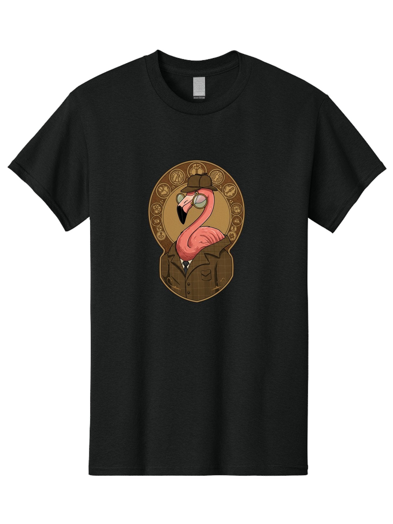 Detective-Flamingo Men'S Graphic Tee, 100% Cotton, Comfortable Casual Summer Wear, Machine Washable, Vintage Camera, Old Camera, Antique Camera, Black Camera, Classic Photography, Photography Equipment, Nostalgic Device, Film Camera, Bam254 5
