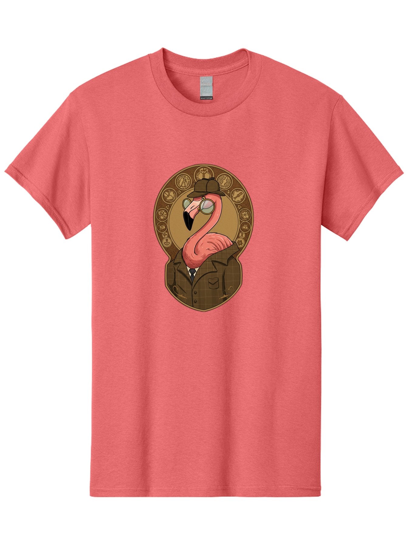 Detective-Flamingo Men'S Graphic Tee, 100% Cotton, Comfortable Casual Summer Wear, Machine Washable, Vintage Camera, Old Camera, Antique Camera, Black Camera, Classic Photography, Photography Equipment, Nostalgic Device, Film Camera, Bam254 3