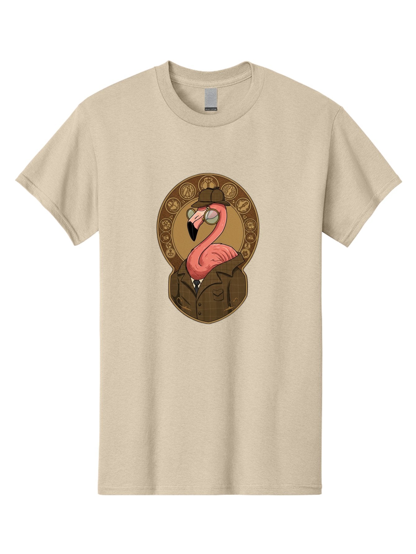 Detective-Flamingo Men'S Graphic Tee, 100% Cotton, Comfortable Casual Summer Wear, Machine Washable, Vintage Camera, Old Camera, Antique Camera, Black Camera, Classic Photography, Photography Equipment, Nostalgic Device, Film Camera, Bam254 15